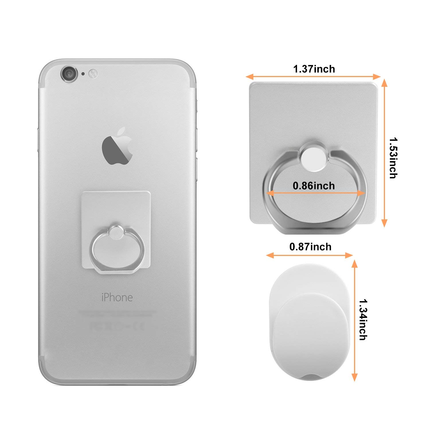 360° Rotating Phone Ring Stand - 4-Pack with Car Hooks for iPhone, Samsung | Multi-Functional Grip & Kickstand for Work, Travel