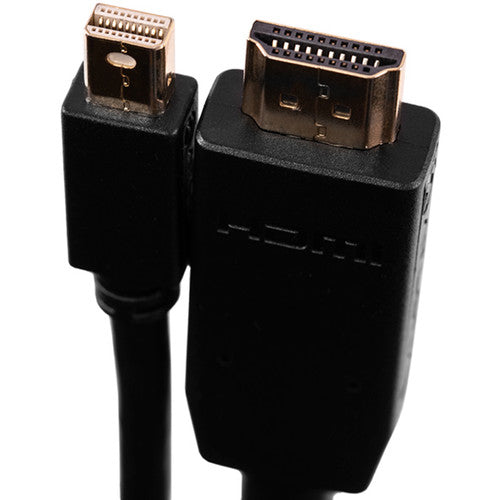 Atlona AT LC MDP2H 1M LinkConnect 1 Meter Mini DisplayPort to HDMI Cable - High Speed 4K Video & Audio Cable for Laptop, PC, Monitor, TV, Home Theater & Office Setup