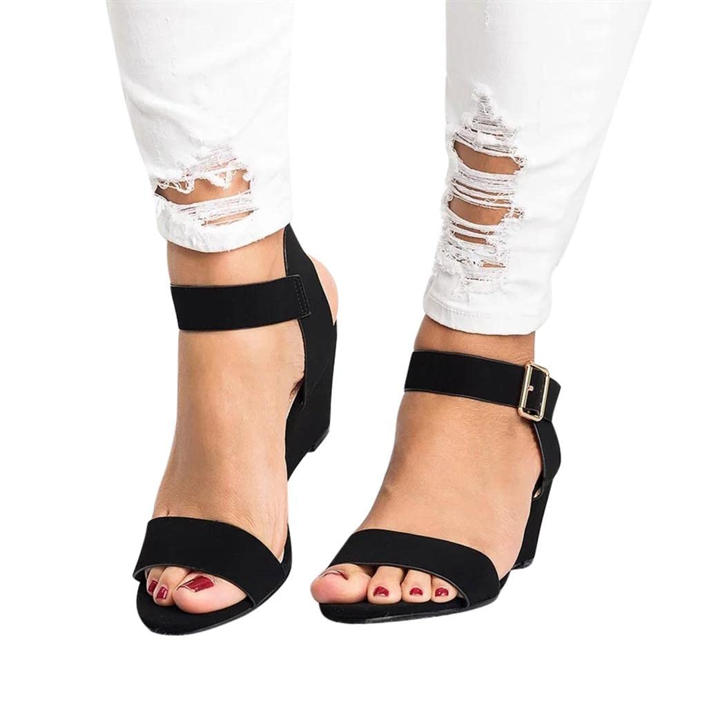 Elegant Women's Low Block Heel Sandals with Ankle Strap - Comfortable Dressy Loop Hook Design for Casual Wear | Perfect for Office, Date Night & Summer Outings