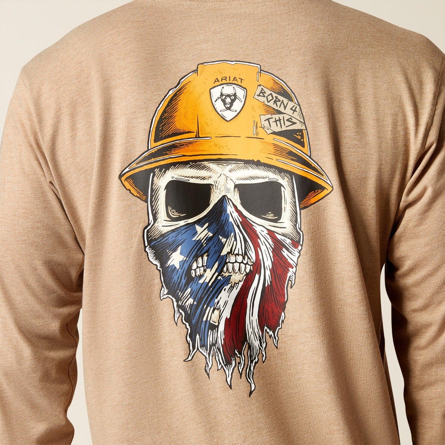 Ariat Men's Workman Born For This Graphic Long Sleeve T-Shirt - Durable Workwear for Construction, Farming & Outdoor Activities