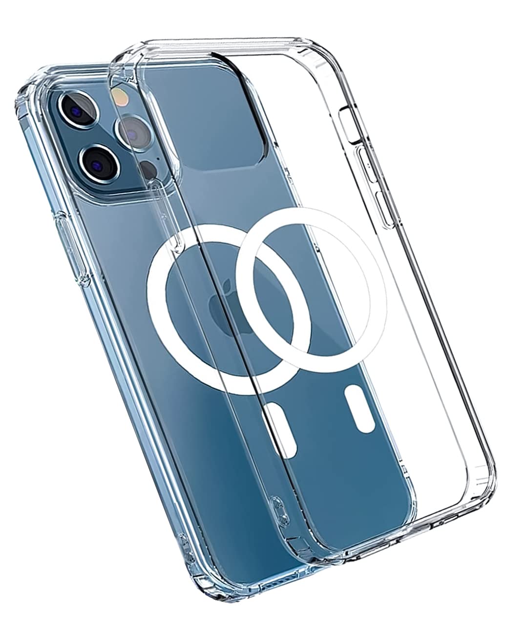 Magnetic Phone Case for iPhone 12/12 Pro with Belt Clip Holster - Clear MagSafe Compatible Protective Cover - Perfect for Work, Gym & Outdoor Activities