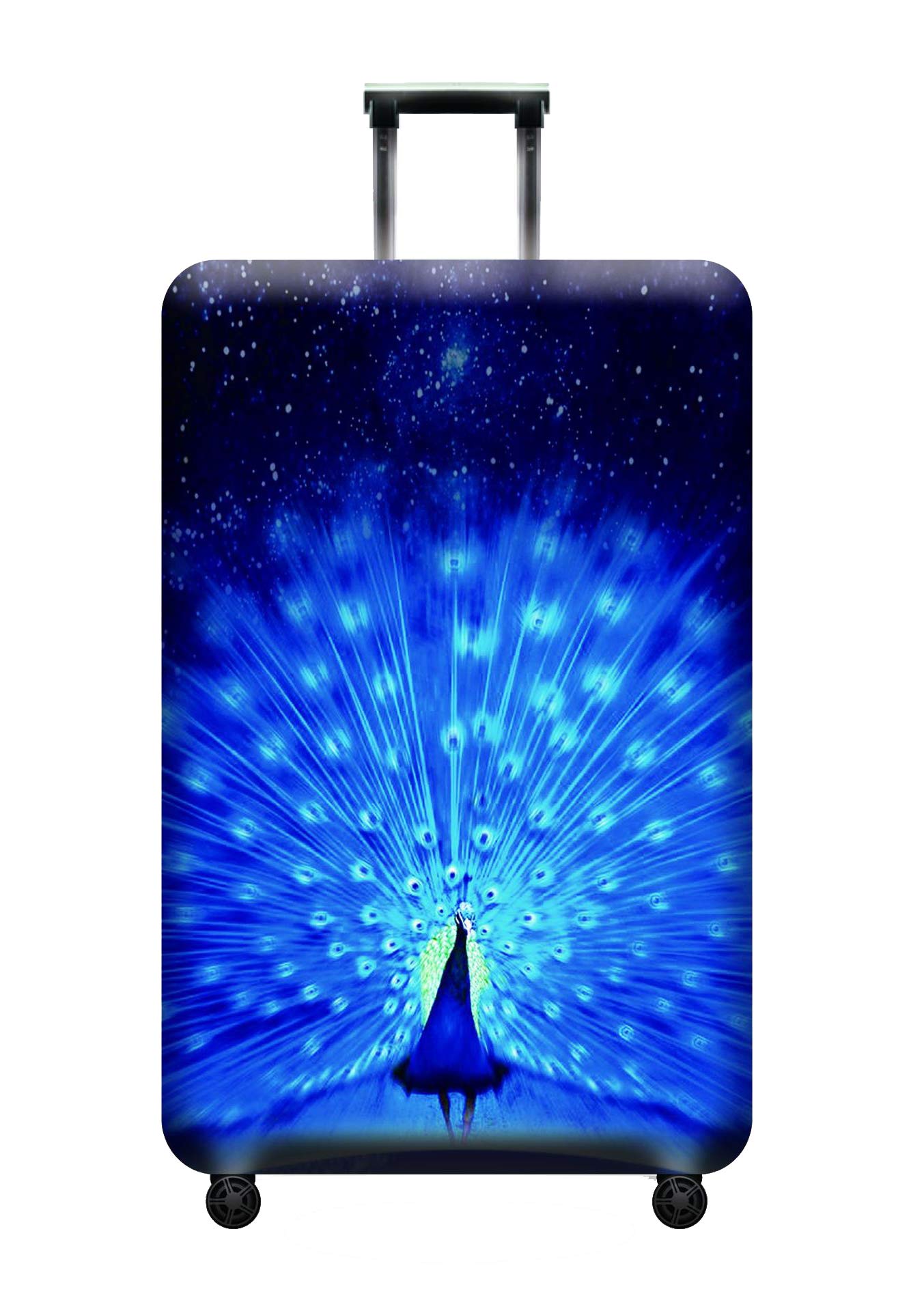 3D Animal Spandex Luggage Cover - Peacock Design Suitcase Protector for 18-20 Inch Travel Bags | Washable & Durable | Perfect for Airplane Travel, Vacation & Business Trips