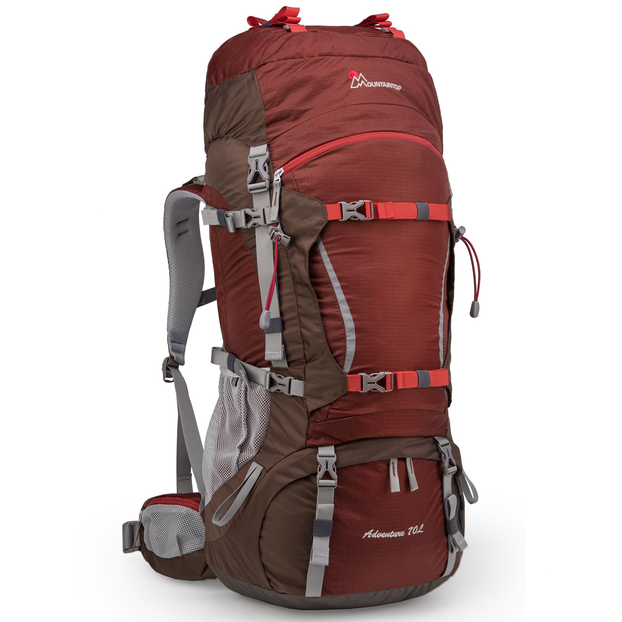 MOUNTAINTOP 70L Hiking Backpack with Rain Cover for Camping & Travel