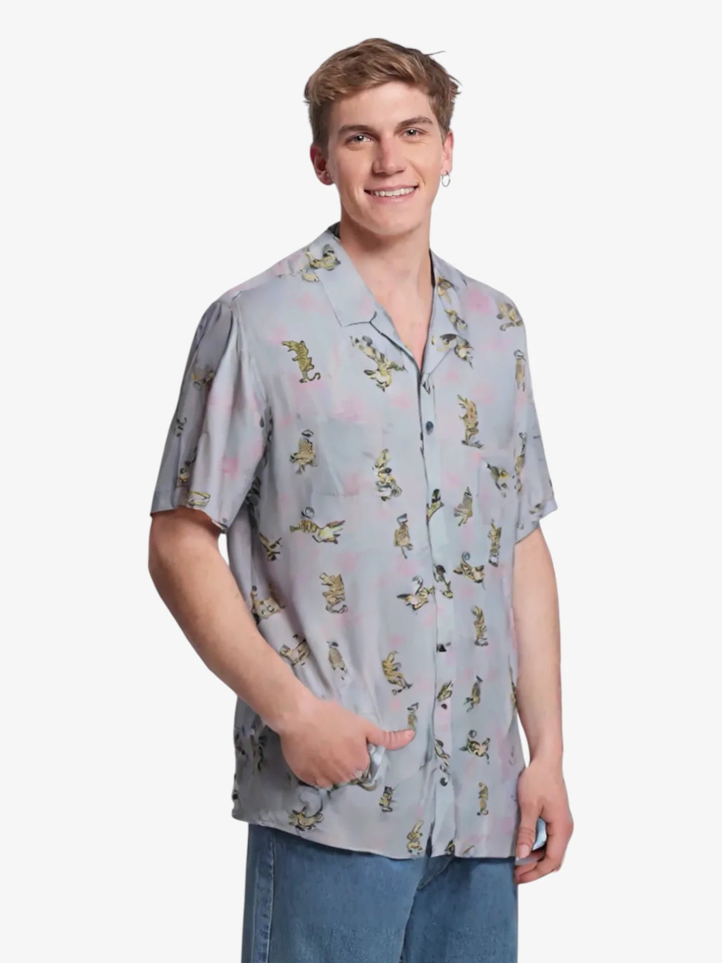 Rusty Tigerdile Men's Short Sleeve T-Shirt - Light Blue Casual Tee for Summer Outfits & Streetwear Style | Perfect for Daily Wear, Gym, and Outdoor Activities