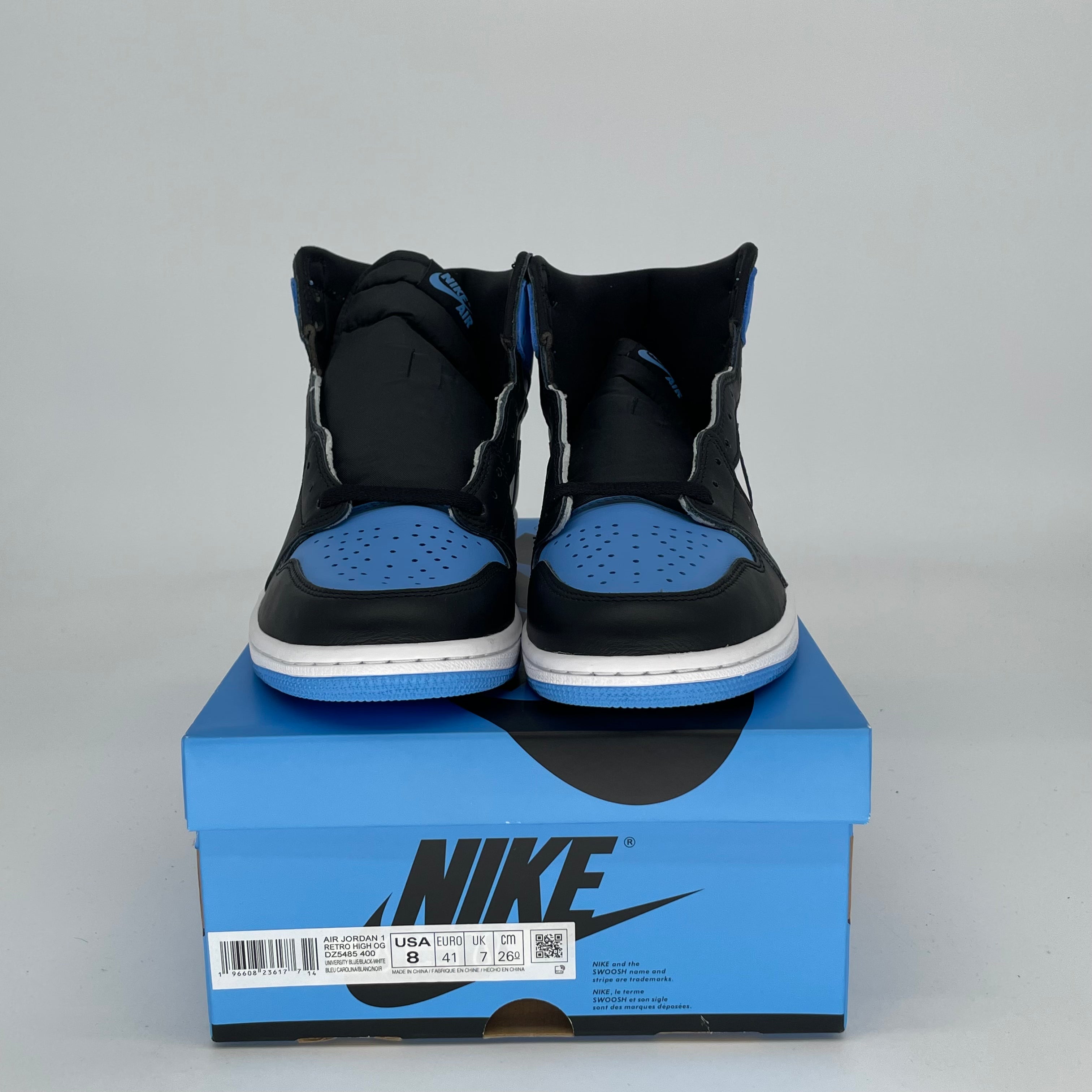 Authentic Air Jordan 1 UNC Toe Sneakers - Men's Size 8 / Women's Size 9.5 (DZ5485-400) - Retro Basketball Shoes for Streetwear & Casual Outfits