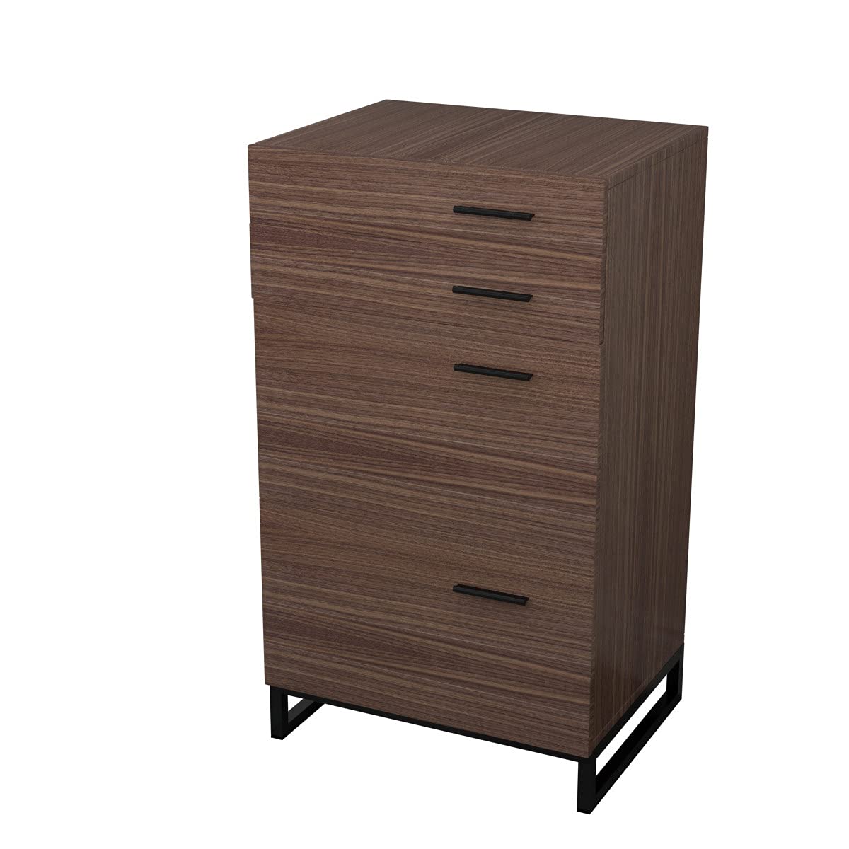 4-Layer Retro Wooden File Cabinet for Office & Home - 2 Drawer Storage Cabinet with Doors - Vintage Home Office Organizer for Documents, Books & Supplies - Perfect for Living Room, Study or Workspace (Brown, 522)