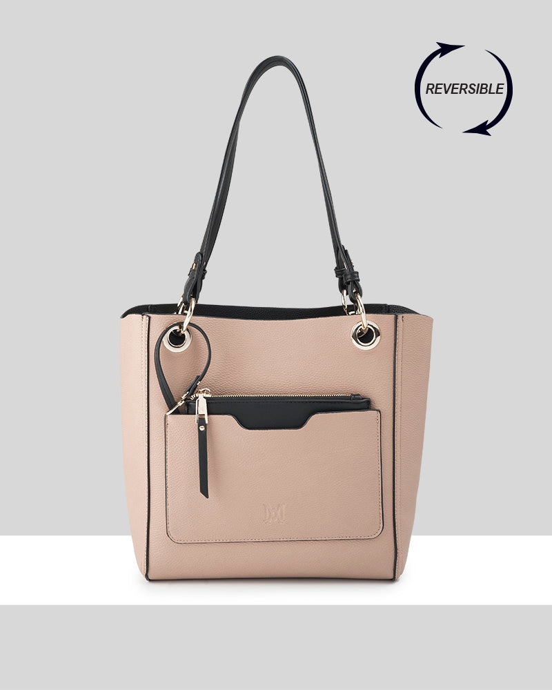4 in 1 Reversible Tote Bag, Crossbody Purse & Zippered Wallet - Stylish Convertible Handbag for Women, Work, Travel & Everyday Use