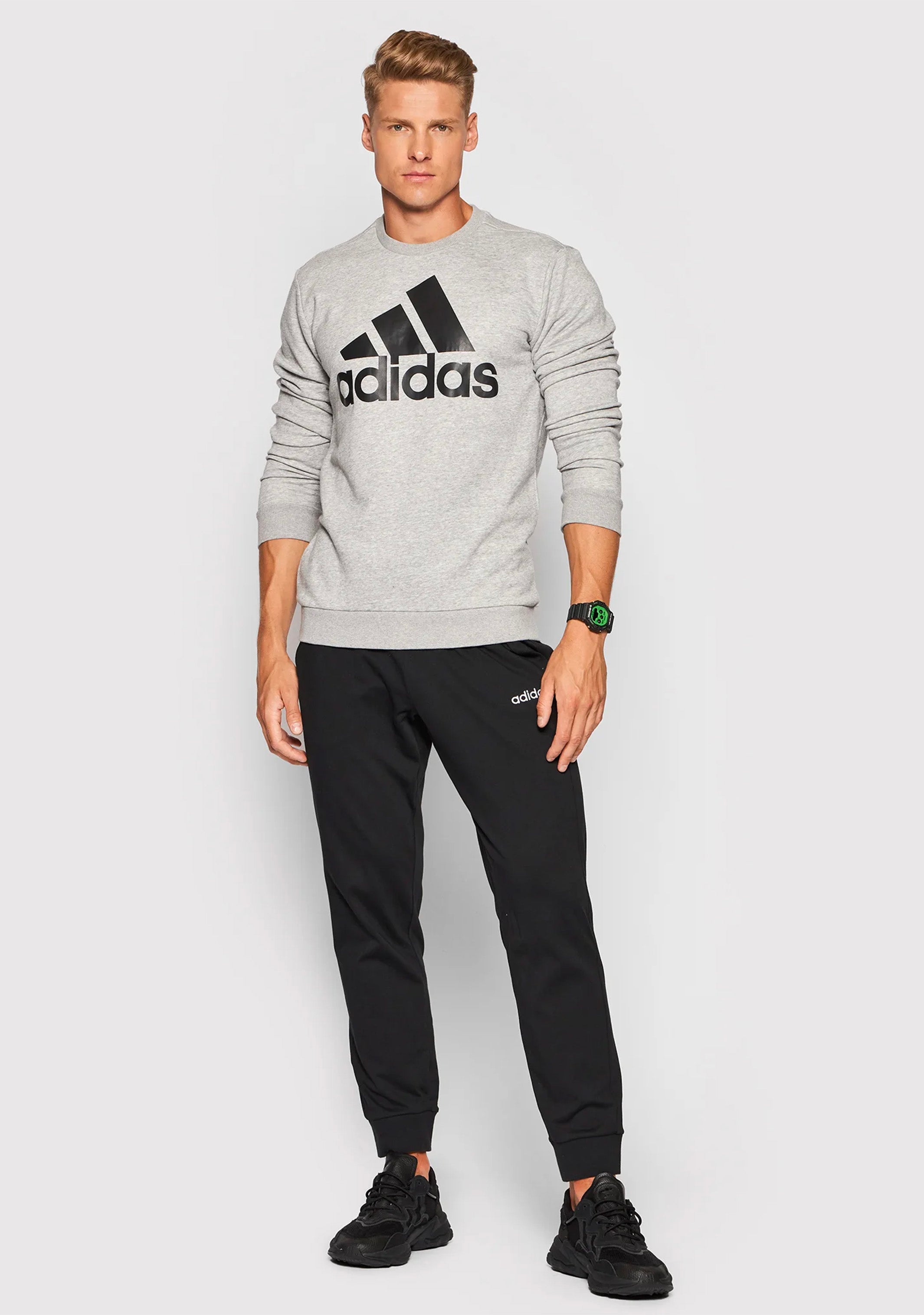 Adidas Men's Big Logo Pullover Hoodie Sweatshirt - Gray | Soft Fleece Lining, Comfortable & Stylish for Casual Wear, Gym, and Outdoor Activities
