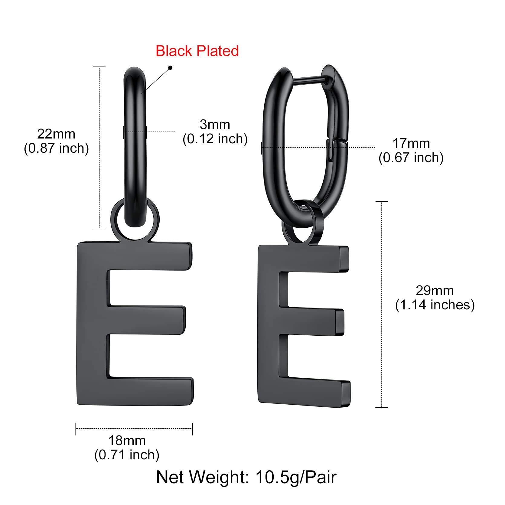 GoldChic Women's Stainless Steel Initial Letter Hoop Drop Earrings - U-Shape Alphabet Statement Jewelry for Everyday Wear & Gift Giving | Perfect for Birthdays, Anniversaries, and Special Occasions