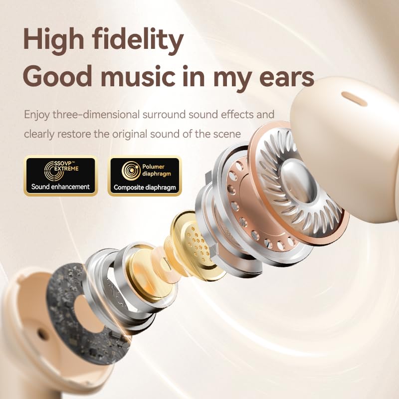 Wireless Earbuds Bluetooth 5.4 with Active Noise Cancelling, Stereo Bass in-Ear Headphones with Mic, 30H Playtime LED Power Display Case, IPX7 Waterproof - Perfect for Running, Gym Workouts, Gaming & Travel (Black)