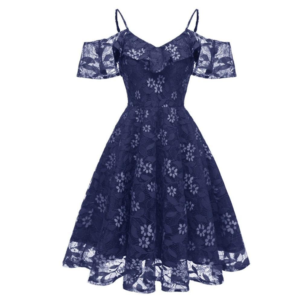 Floral Lace Wrap Skirt Dress for Women - Elegant Ruffle Neck & Backless Design - Perfect for Summer Outfits, Beach Vacations & Date Nights