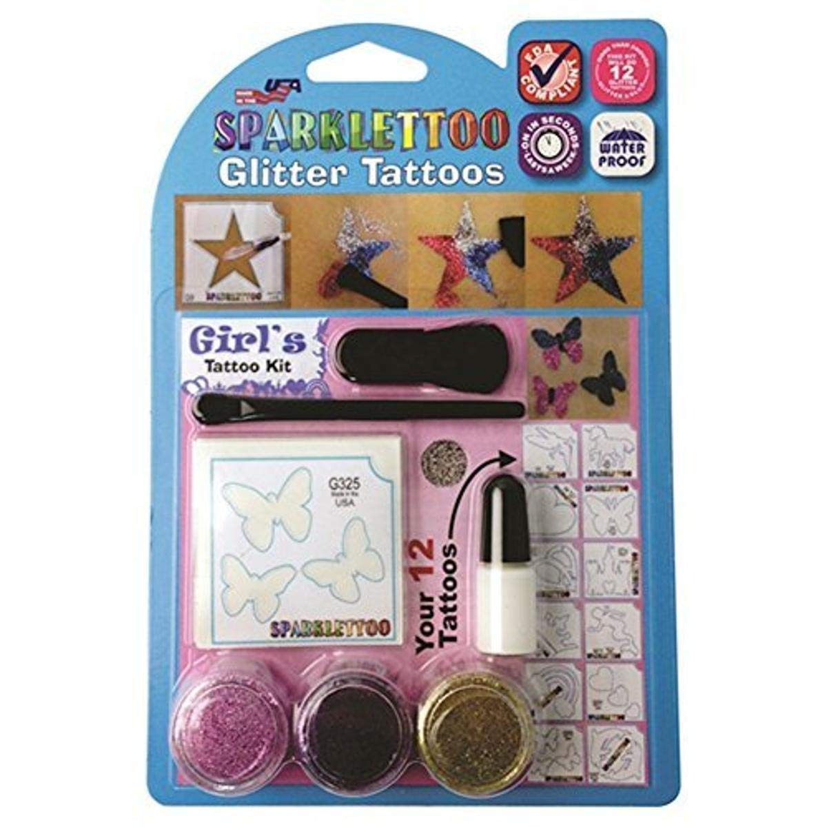 Ruby Red Face Paint & Tattoo Kit with Glitter - Professional Safe Makeup for Halloween, Cosplay, and Body Art | Glitter Girl Brand