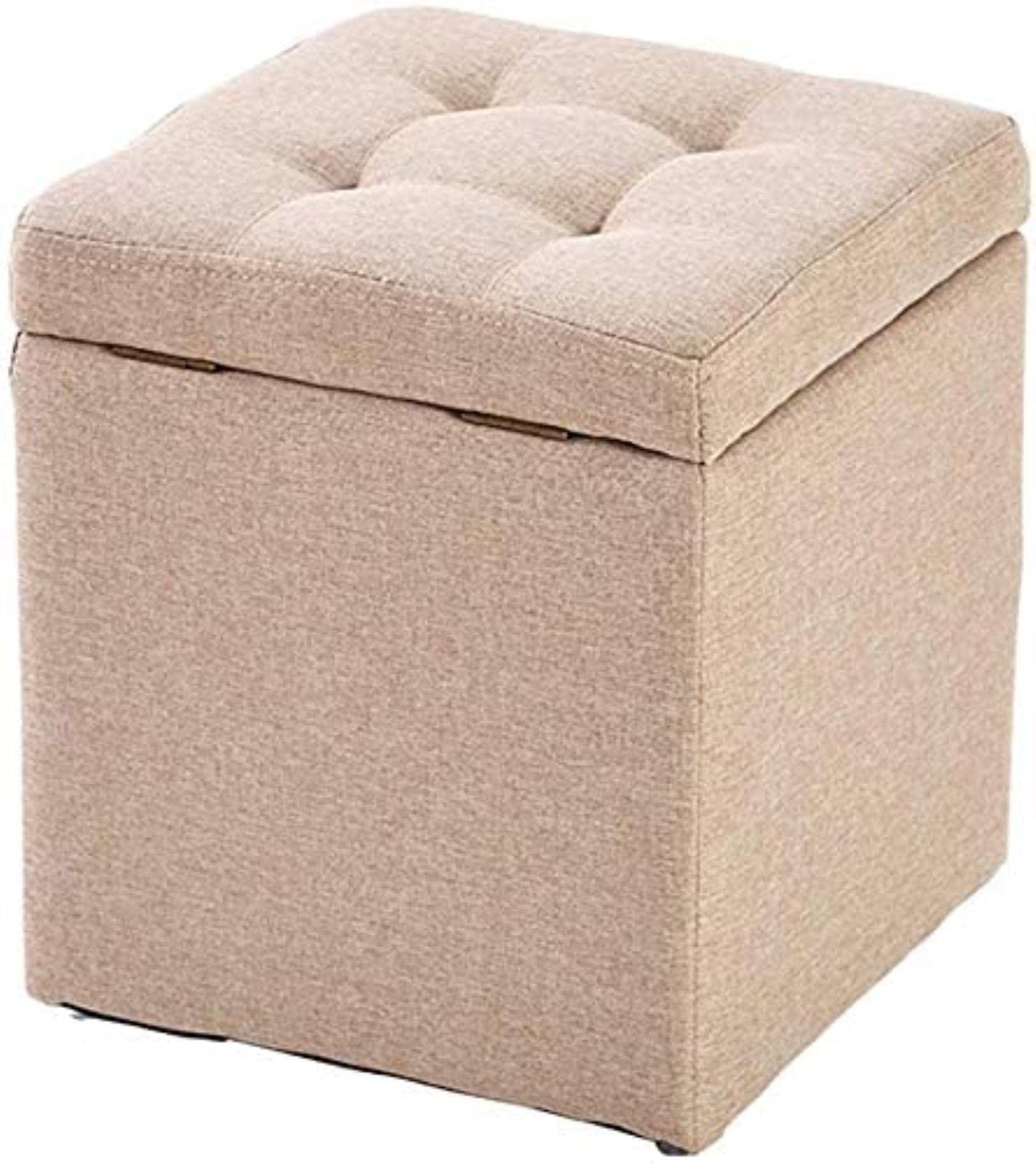Upholstered Storage Ottoman Footstool - Multi-Functional Cube Pouf Bench with Removable Tray, Perfect for Living Room, Bedroom & Entryway Organizer | Toy Box, Shoe Storage & Seating Solution