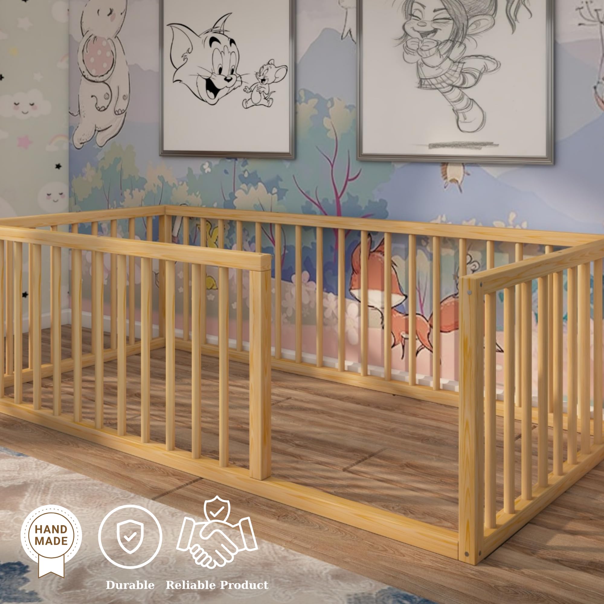 Montessori Twin Floor Bed for Toddlers - 39.4