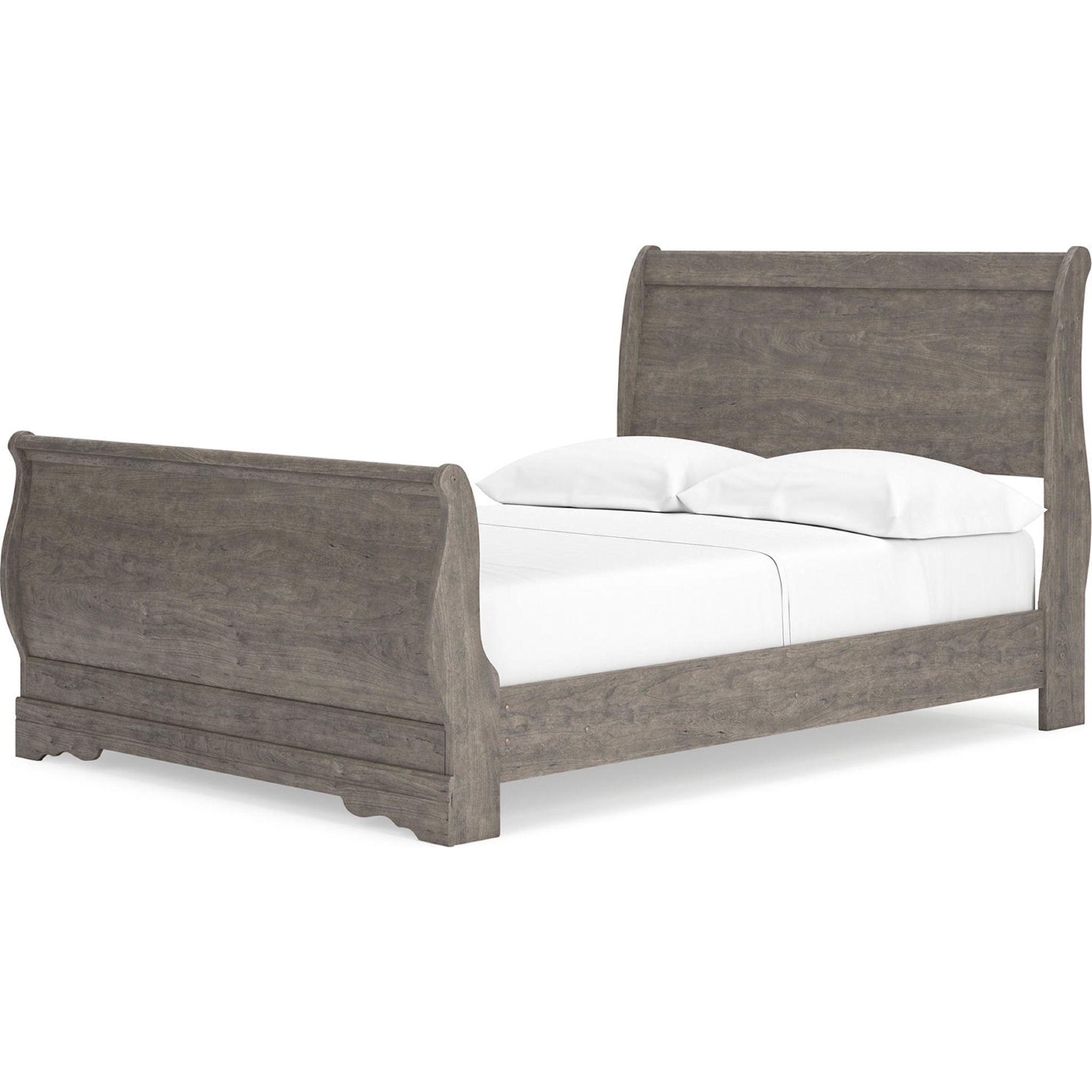 Bayzor 5-Piece Full Sleigh Bedroom Set in Gray - Modern Bed Frame, Nightstand & Dresser for Cozy Master Bedroom Decor