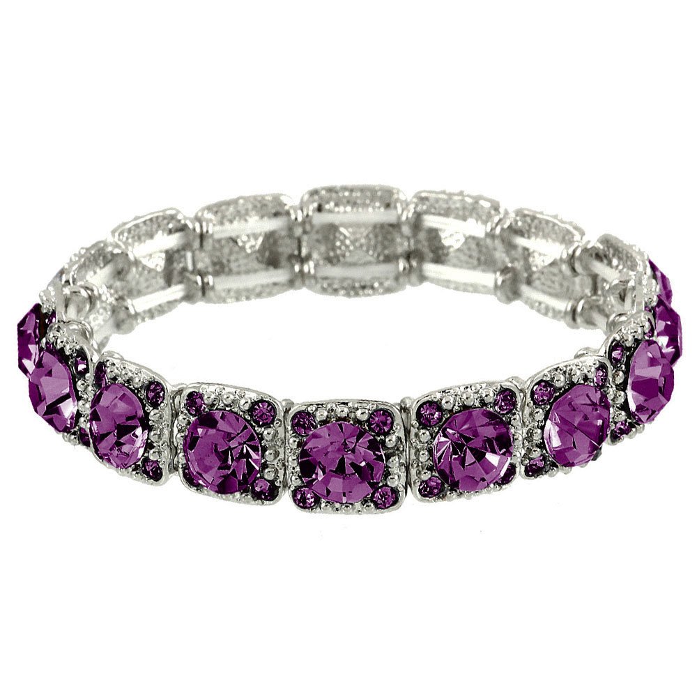 Falari Crystal Stretch Bracelet for Women - Elegant Wedding Jewelry Gift Set with Gift Box - Perfect for Bridesmaids, Anniversaries & Special Occasions
