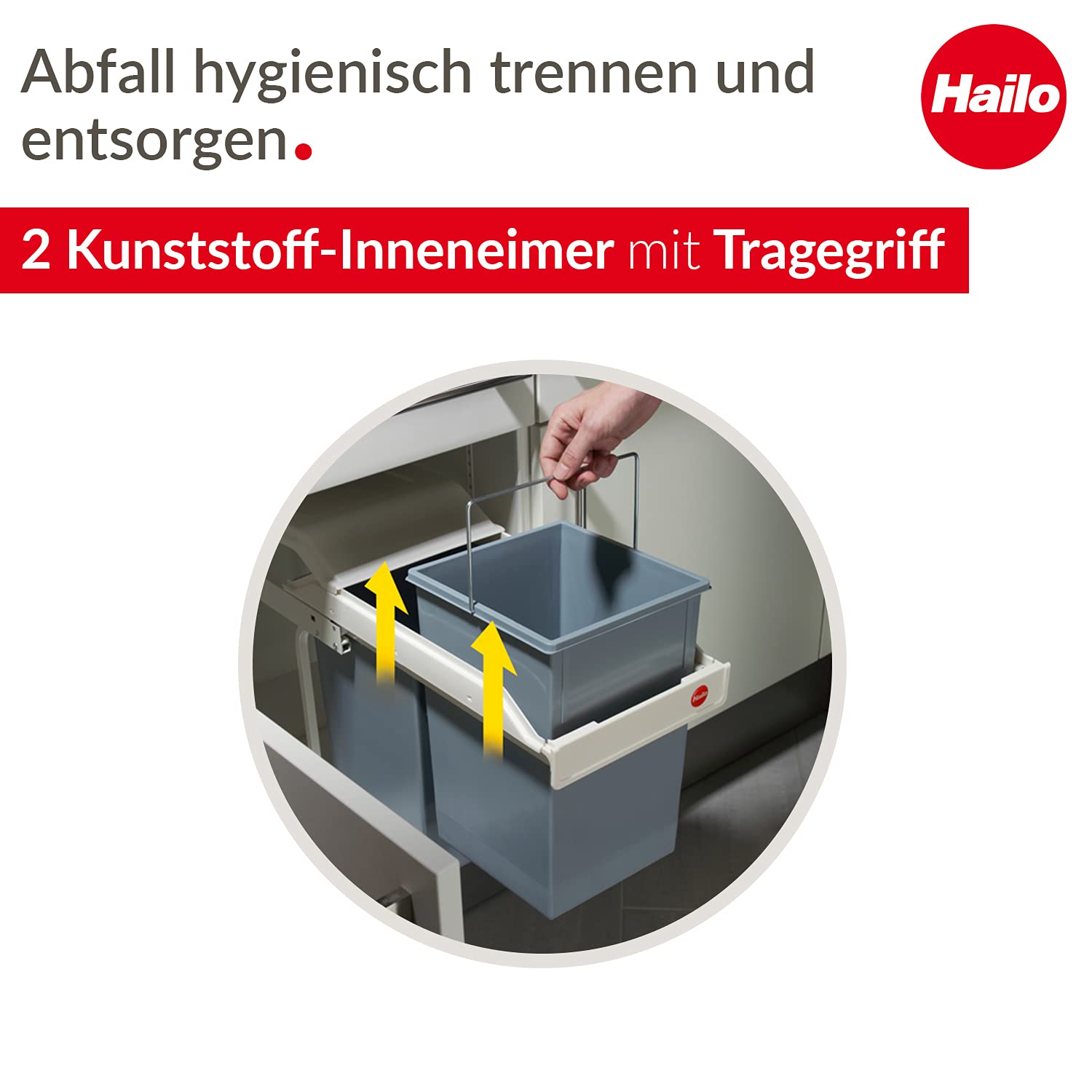 Hailo Multi-Box Duo L Pull-Out Trash Can - 11.8