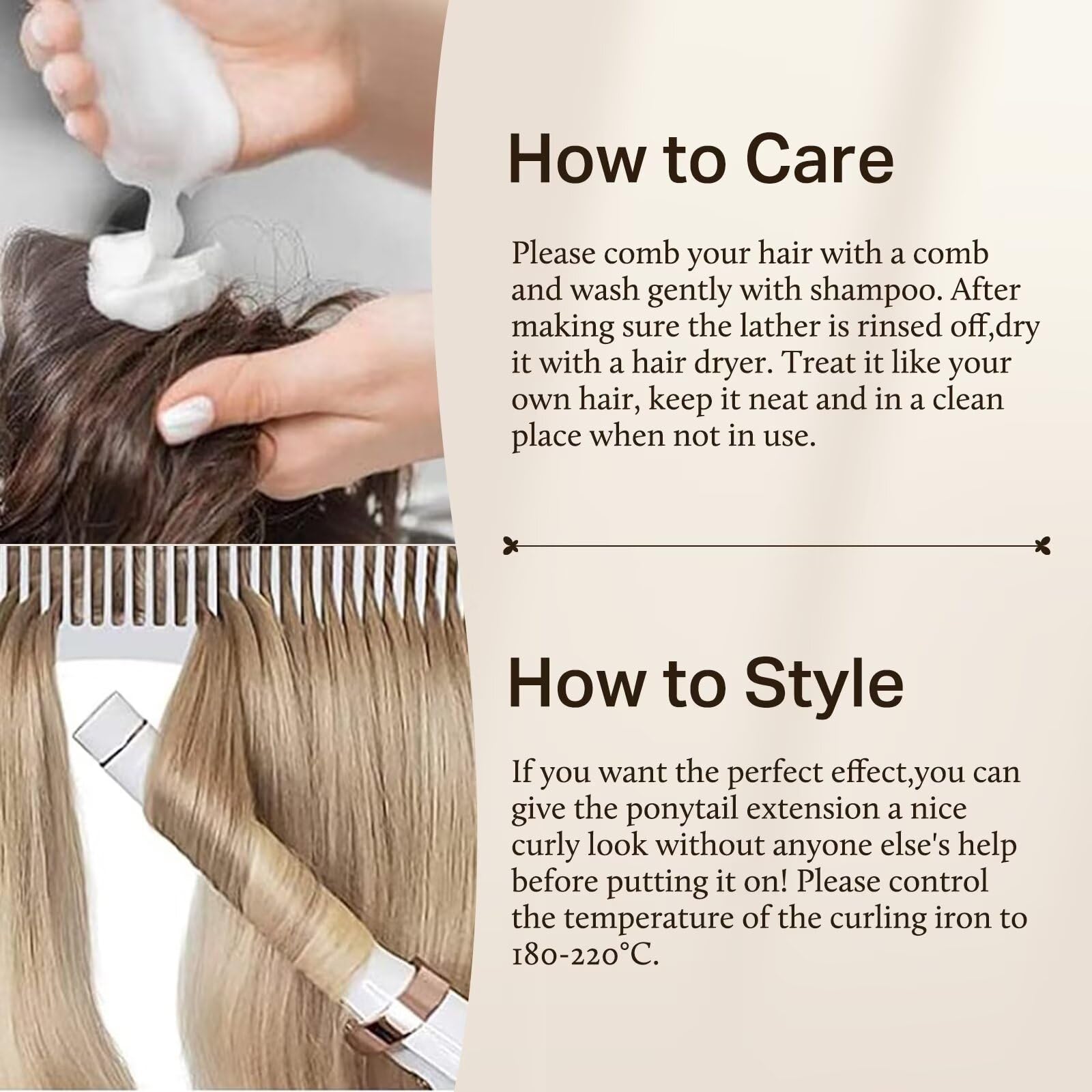 DOORES 16 Inch Clip in Human Hair Ponytail Extensions - Bleach Blonde 80g Real Hair Ponytail Wrap with Magic Paste for Silky Straight Hair - Perfect for Parties, Weddings & Daily Styling