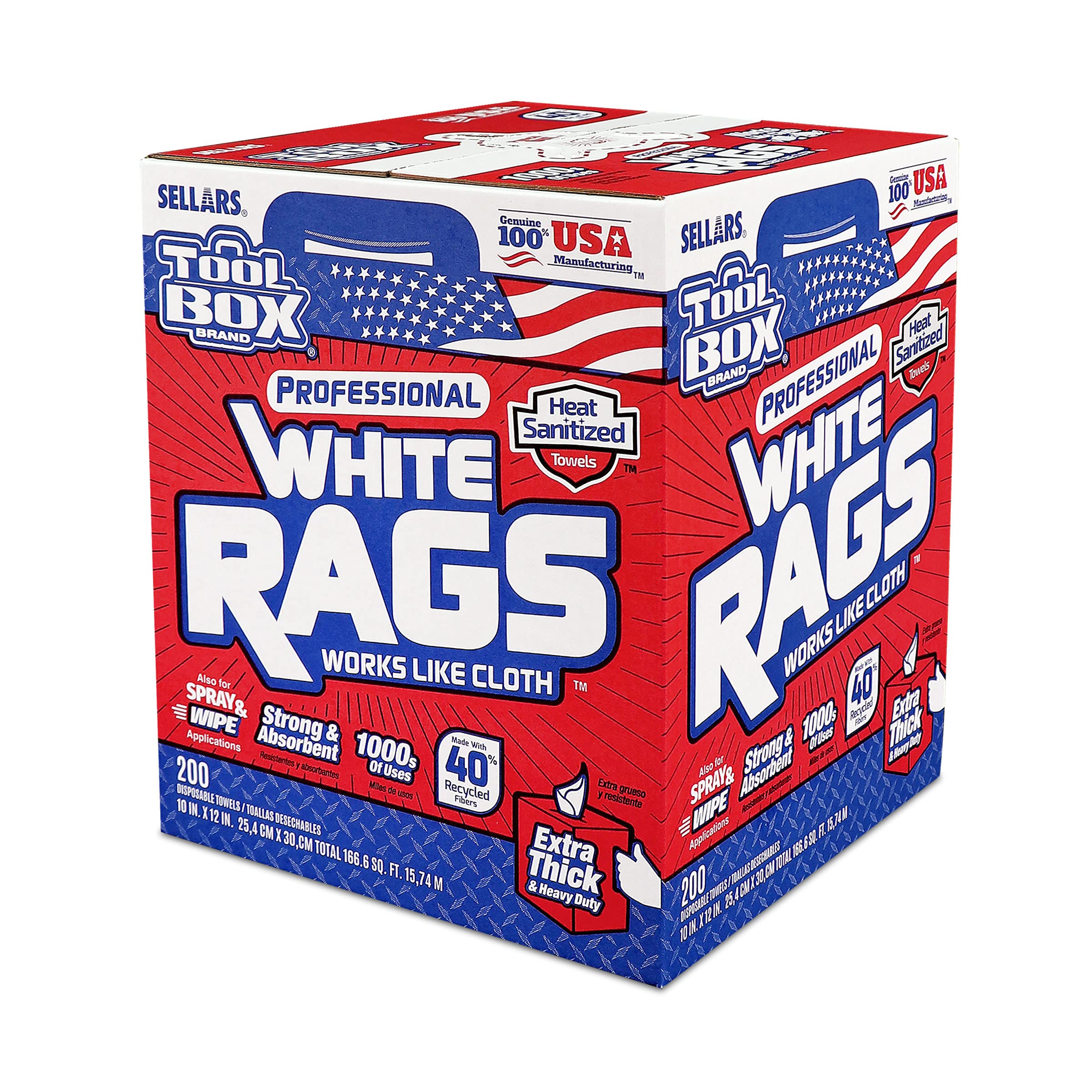 Sellars 58202 White Toolbox Rags - 10