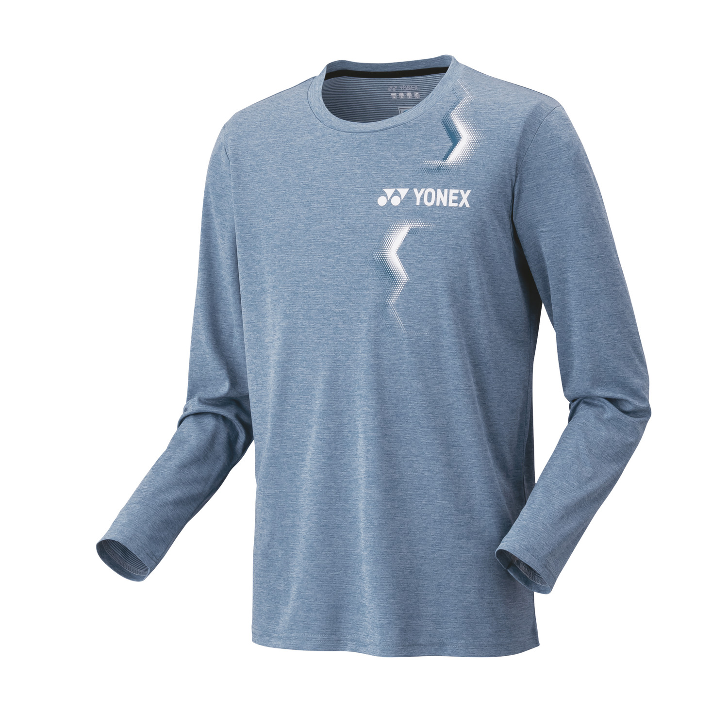 Yonex Long Sleeve Fitted Sports Shirt for Men - Breathable Performance Tennis & Badminton Shirt (Felt Blue, Model 16807) - Ideal for Court Sports, Gym Workouts & Active Lifestyle