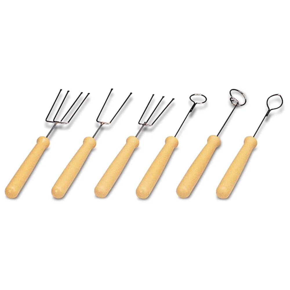 Premium Chocolate Dipping Fork Set - 6 Piece Stainless Steel Fondue Utensils for Melting, Dipping & Decorating - Perfect for Chocolate Fountain, Candy Making & Dessert Parties