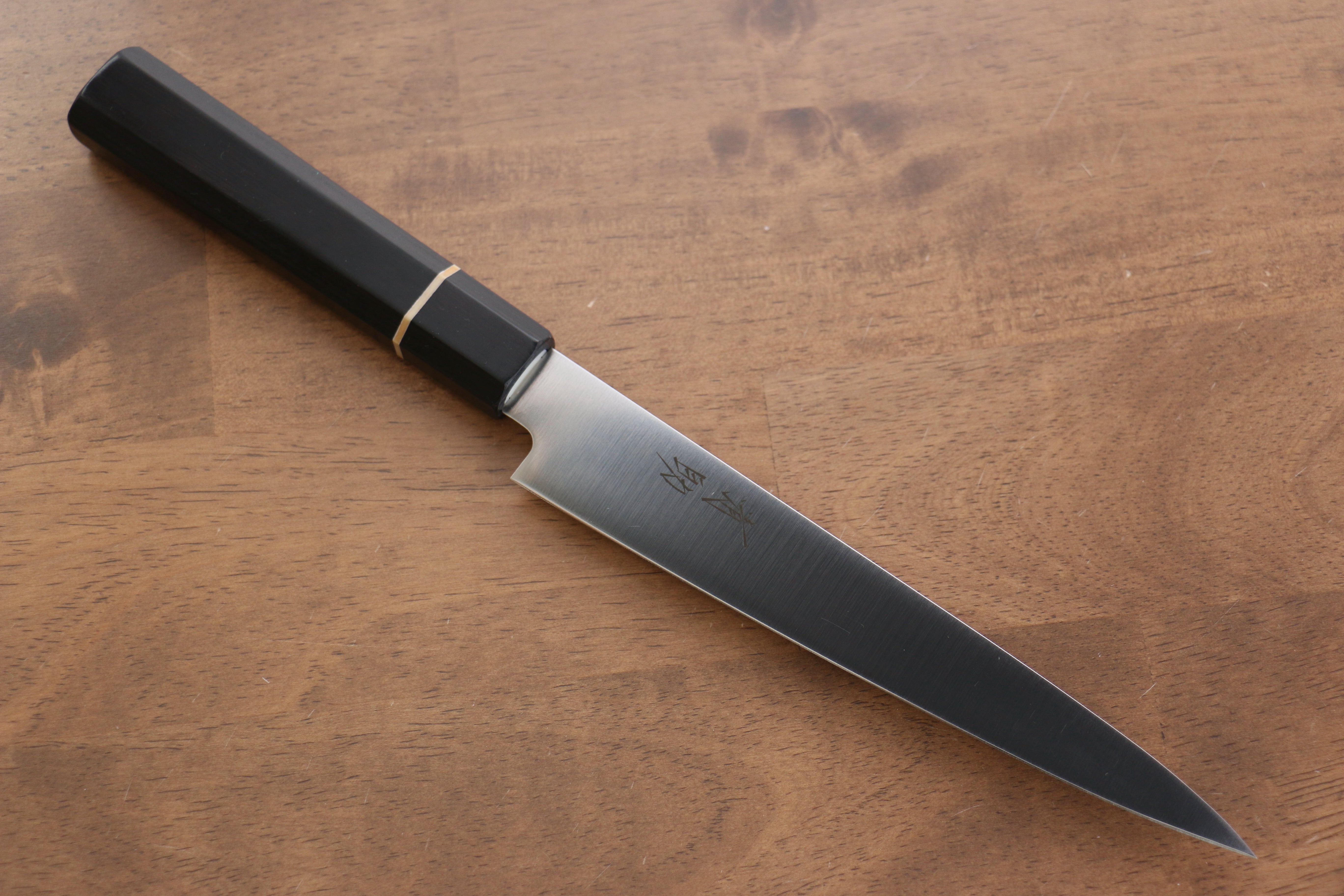 Premium Seisuke Molybdenum Steel Slicer Knife 180mm - Black Pakkawood Handle - Professional Kitchen Knife for Sushi, Meat, and Vegetables