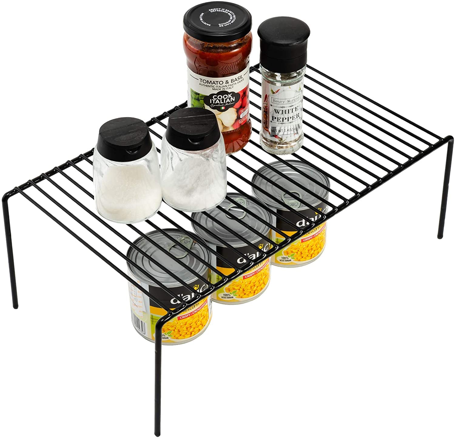 ARCCI 2-Pack Medium Kitchen Cabinet Shelf Organizer (13 x 9.4 Inch) - Rustproof Metal Wire Pantry Storage Shelves for Dishes, Plates & Kitchenware | Perfect for Cabinets, Freezers, Countertops & Cupboards | Space-Saving Kitchen Organization Solution