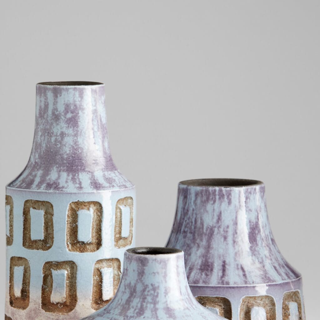 Cyan Design 11362 Bako Vase - Small Blue Ceramic Vase for Home Decor, Table Centerpiece, Wedding & Gift Ideas