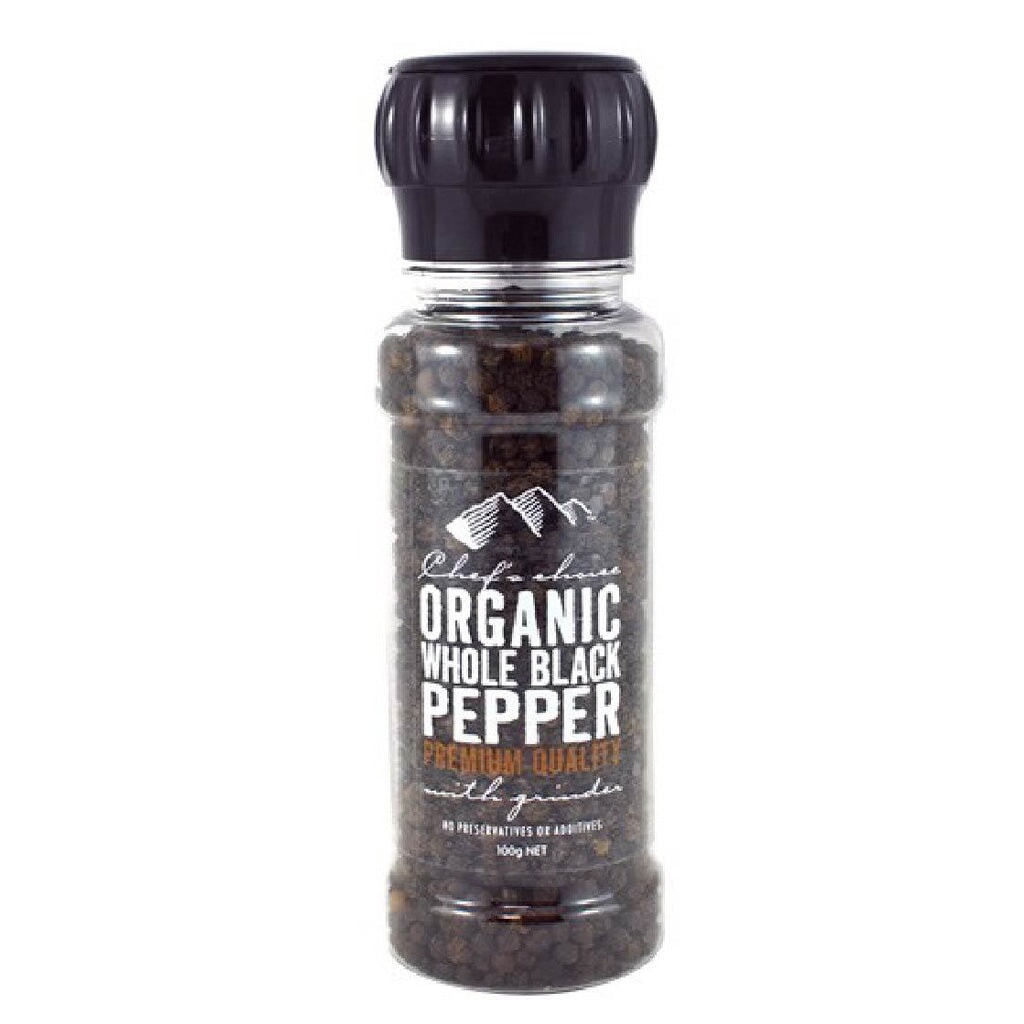 Organic Black Pepper for Cooking - Premium Chefs Choice Whole Peppercorns for Grinding, Seasoning & Gourmet Dishes - Perfect for Steak, Pasta & Salad