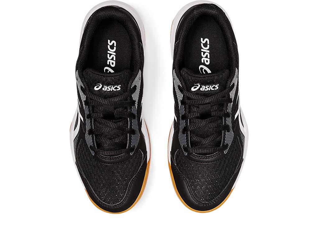 ASICS Upcourt 5 GS Kids Tennis Shoes - Black/White - Size 2 Little Kid - Lightweight & Durable for School, Sports & Daily Wear