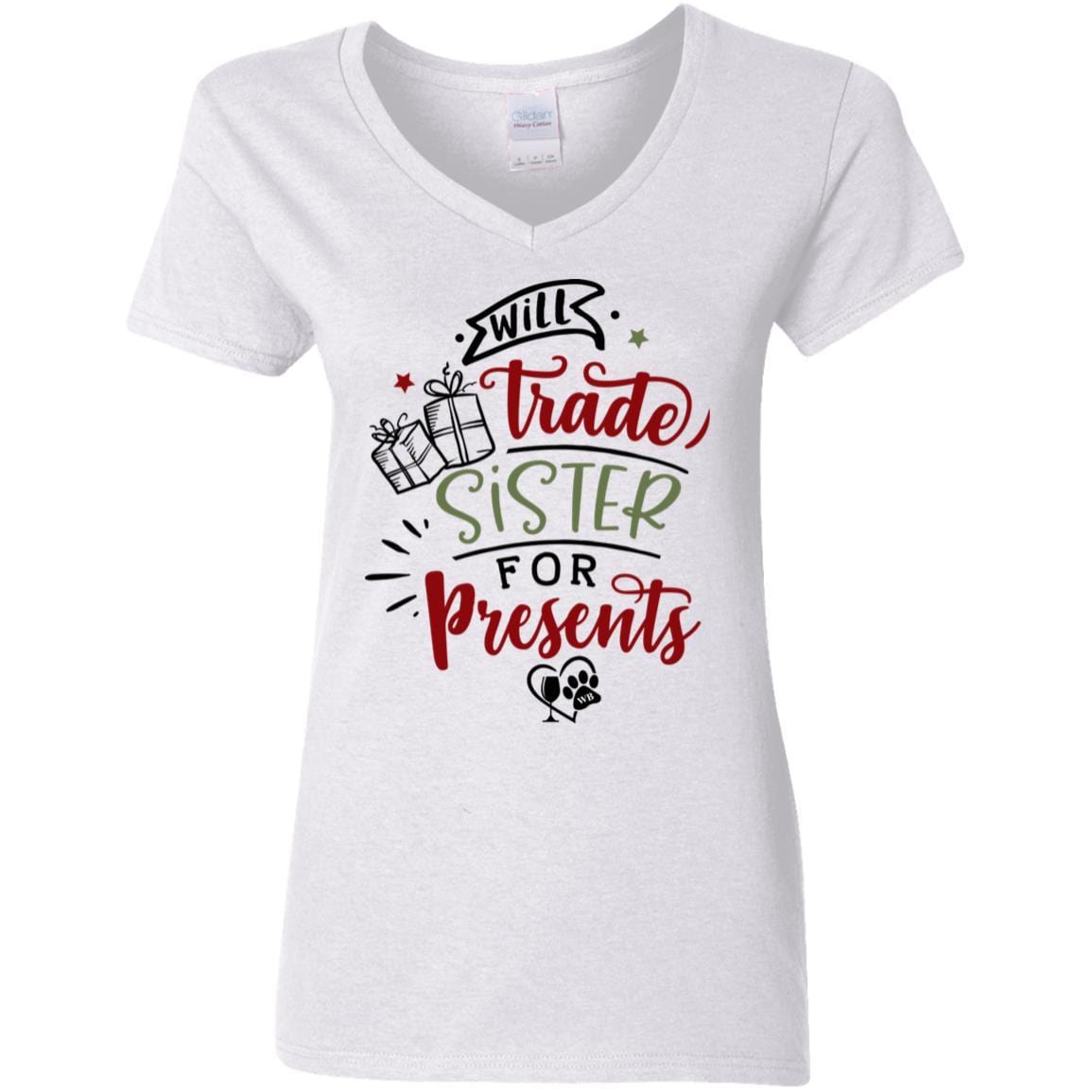 WineyBitches.Co Women's 5.3 oz V-Neck T-Shirt - Soft Cotton Casual Tee for Everyday Wear, Girls Night Out & Wine Tasting Events