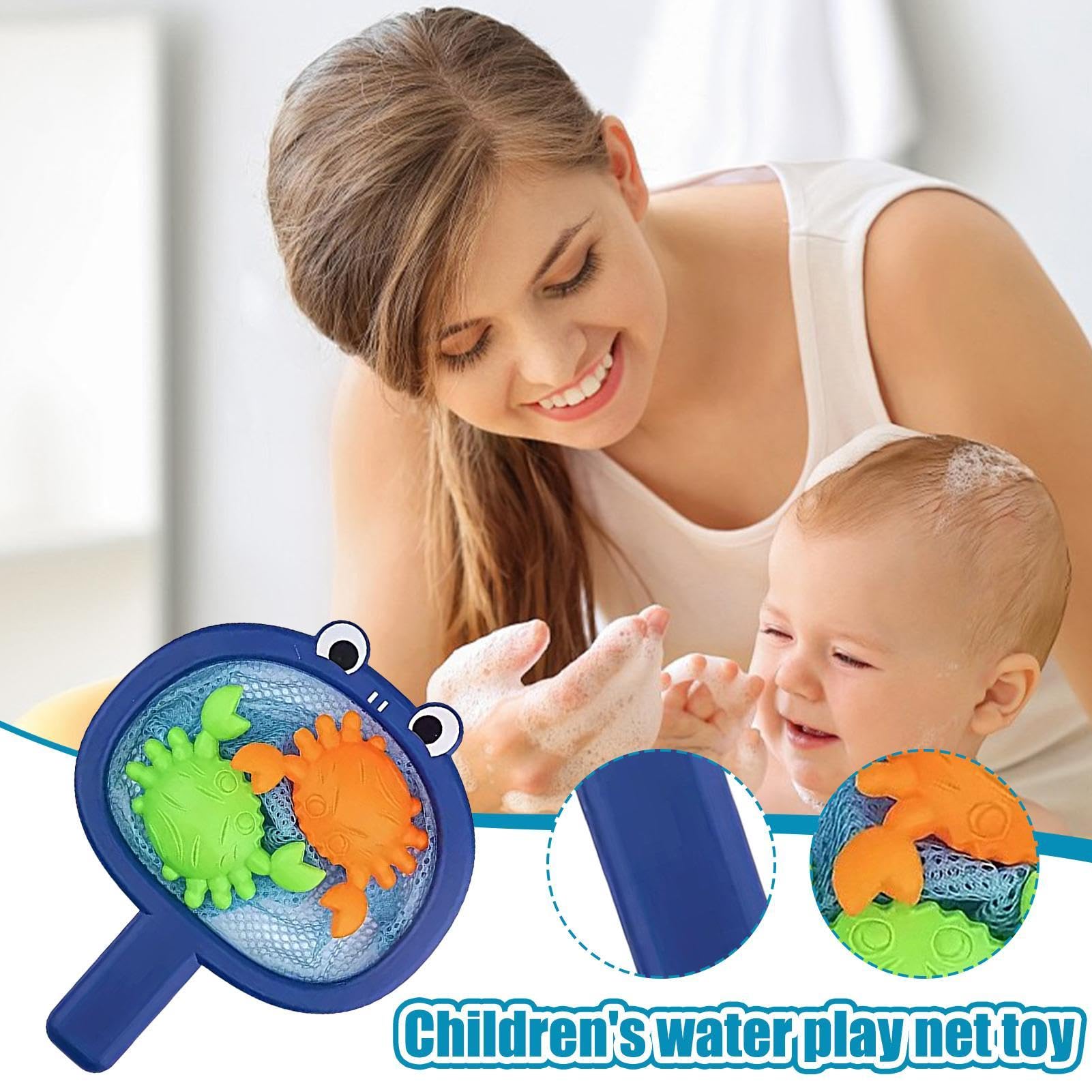 **Baby Bath Fishing Toy Set - Safe Crab & Duck Fishing Game with Net | Interactive Bathtub Toys for Toddlers & Kids | Fun Water Play for Boys & Girls | Perfect for Bath Time, Pool, or Outdoor Play**