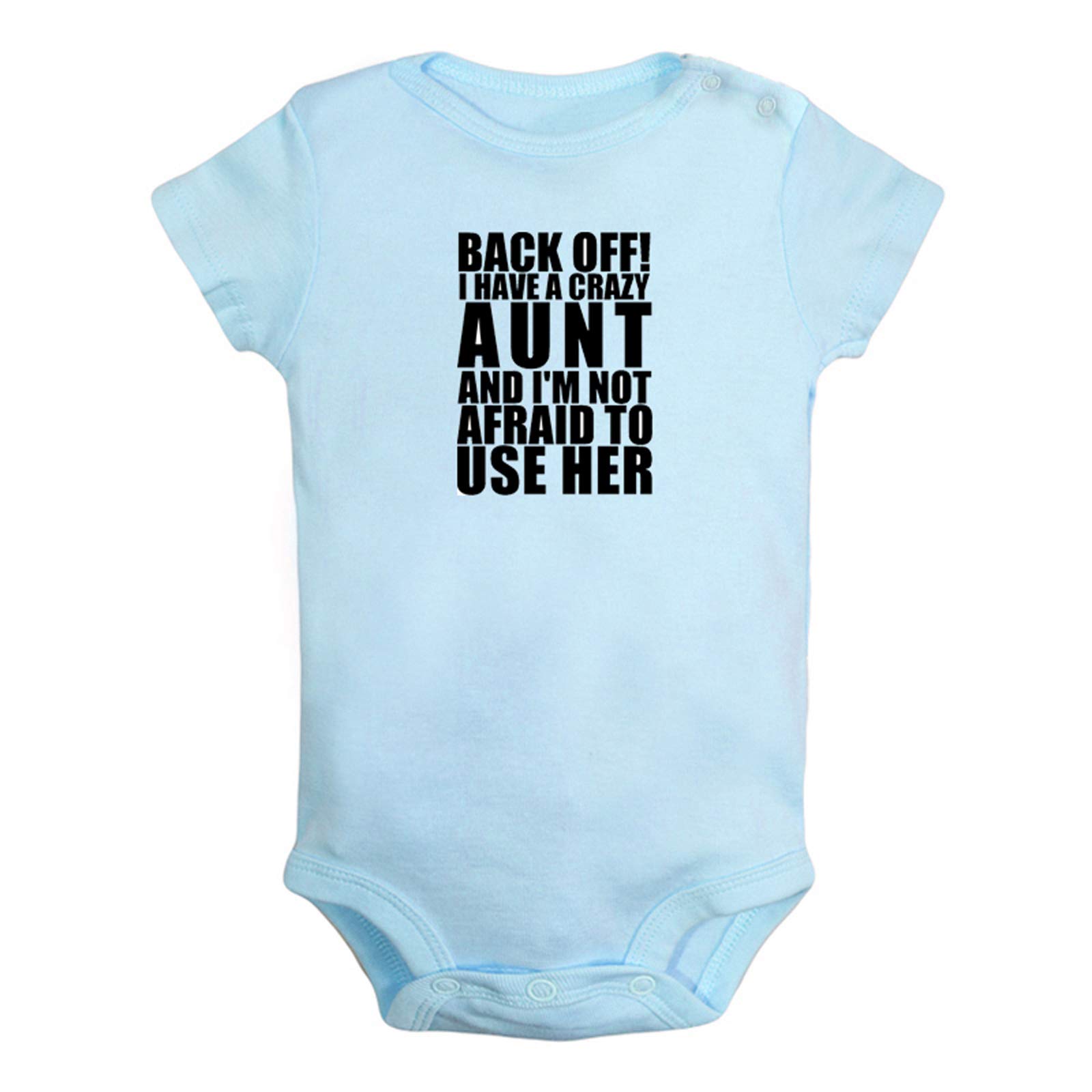 iDzn Pack of 2 Funny Baby Romper Outfits - 'Back Off! I Have A Crazy Aunt' & 'My Aunt Loves Me More Than Tacos' Infant Bodysuits for Newborns - Perfect for Family Gatherings, Photo Shoots & Birthday Parties