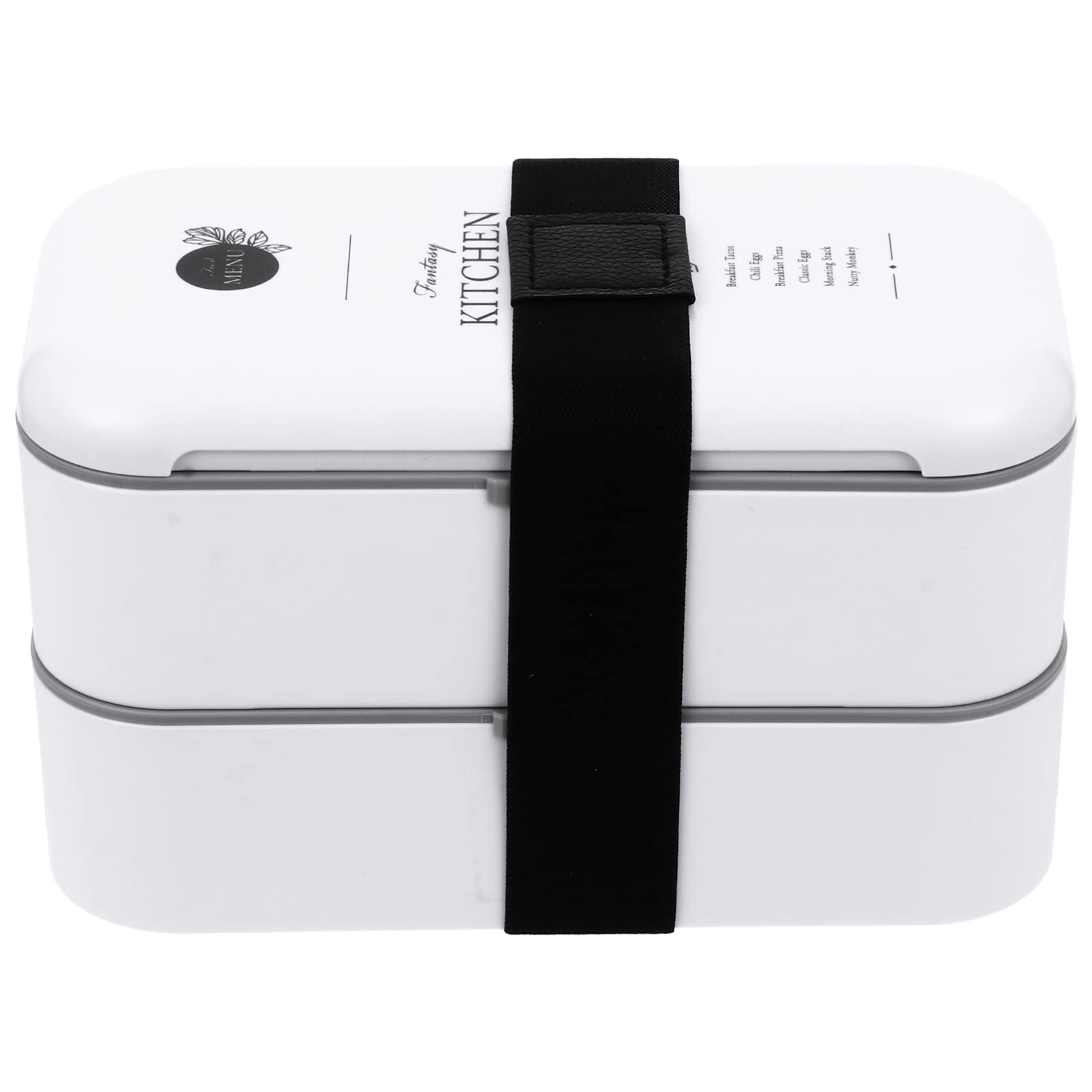FRCOLOR Japanese Bento Box - 2-Tier Stackable Lunch Container with Spoon & Fork - Eco-Friendly Food Storage for Office, School & Picnics - White