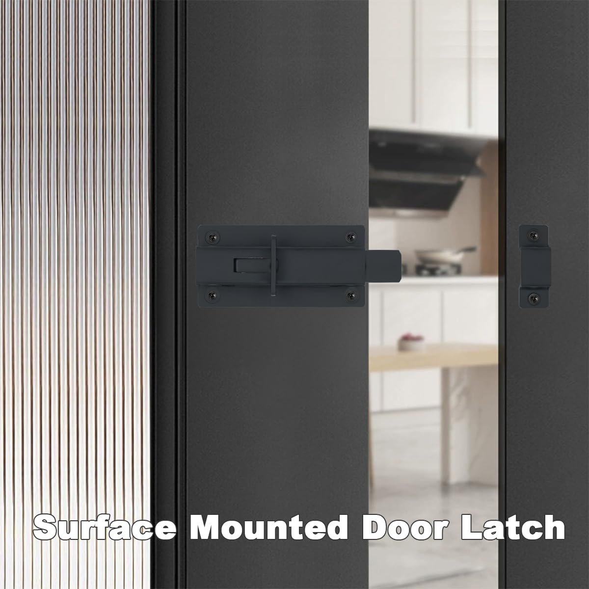 4 Inch Black Stainless Steel Barrel Bolt Door Latch - Heavy Duty Sliding Door Lock (2 Pack) - Ideal for Barn Doors, Sheds, Gates & Home Security