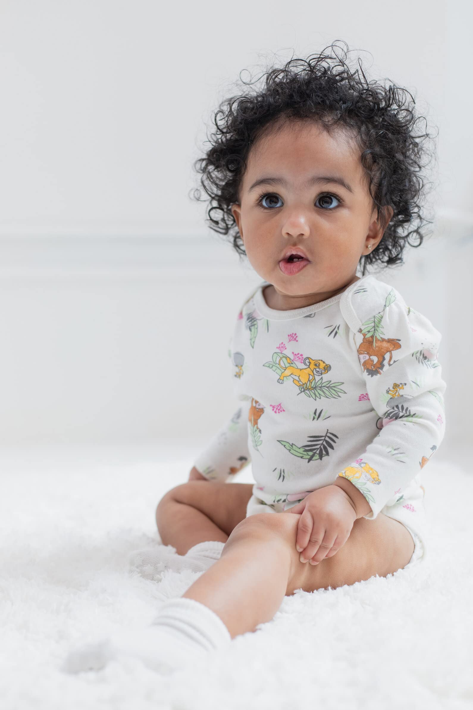 Disney Princess Baby Bodysuits 5-Pack - Lion King, 101 Dalmatians, Ariel & More | Newborn to Infant Cute Onesies for Girls | Perfect for Disney-Themed Parties, Photo Shoots & Everyday Wear
