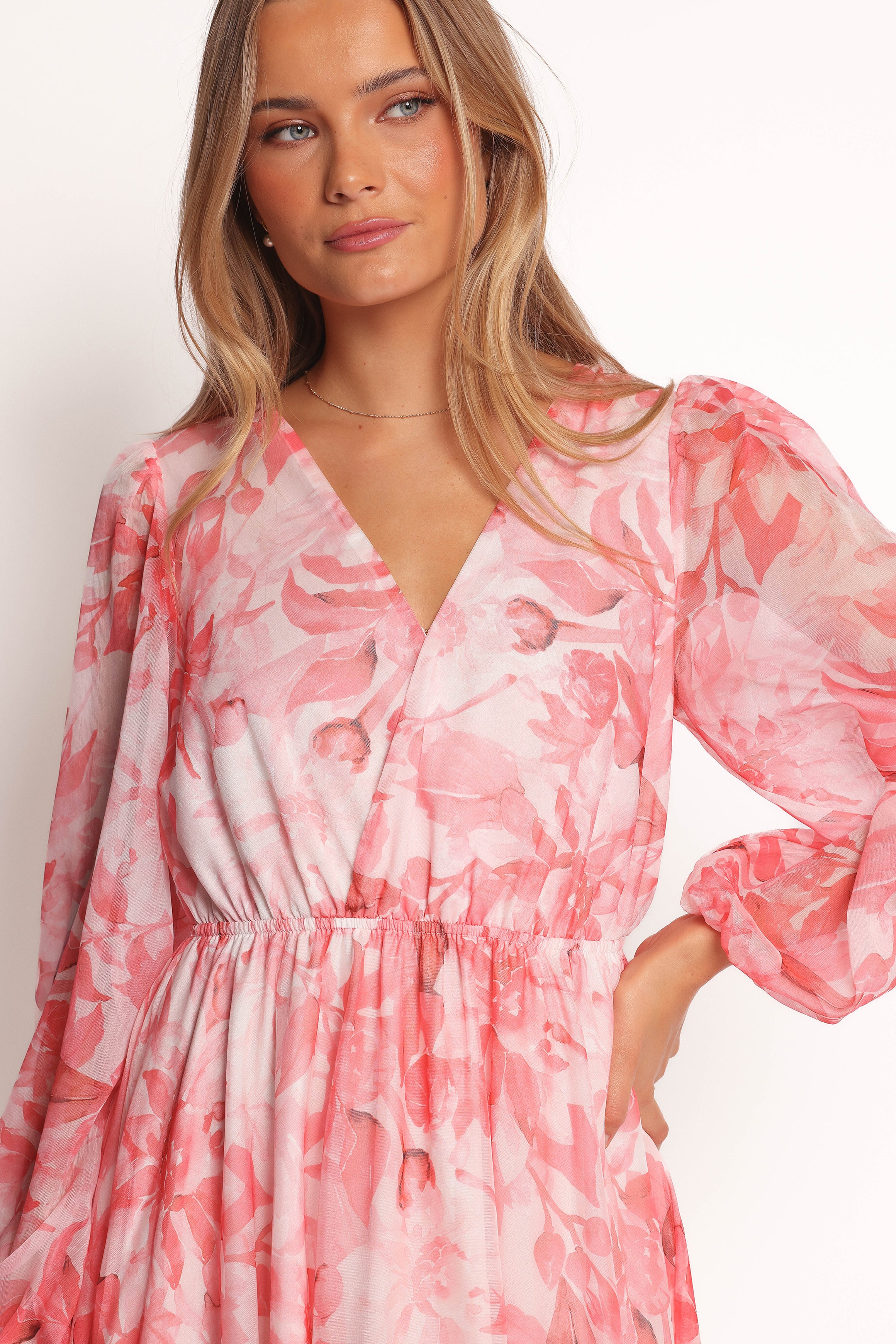 Anisa Maxi Dress - Pink Floral Print Long Summer Dress for Women, Beach Wedding Party Vacation Outfit