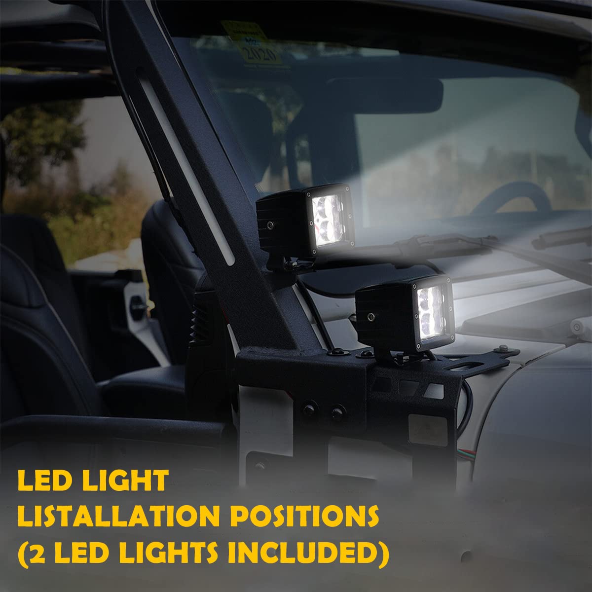Jeep Wrangler JL JLU Unlimited & Gladiator JT LED Light Bar Mounting Brackets (2018-2025) - 50-52