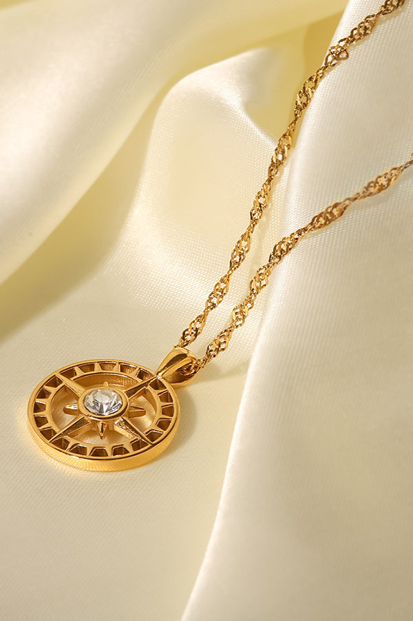 Vintage Stainless Steel Zircon Love Heart Pendant Necklace for Women - Elegant Jewelry Gift for Valentine's Day, Anniversary & Romantic Occasions