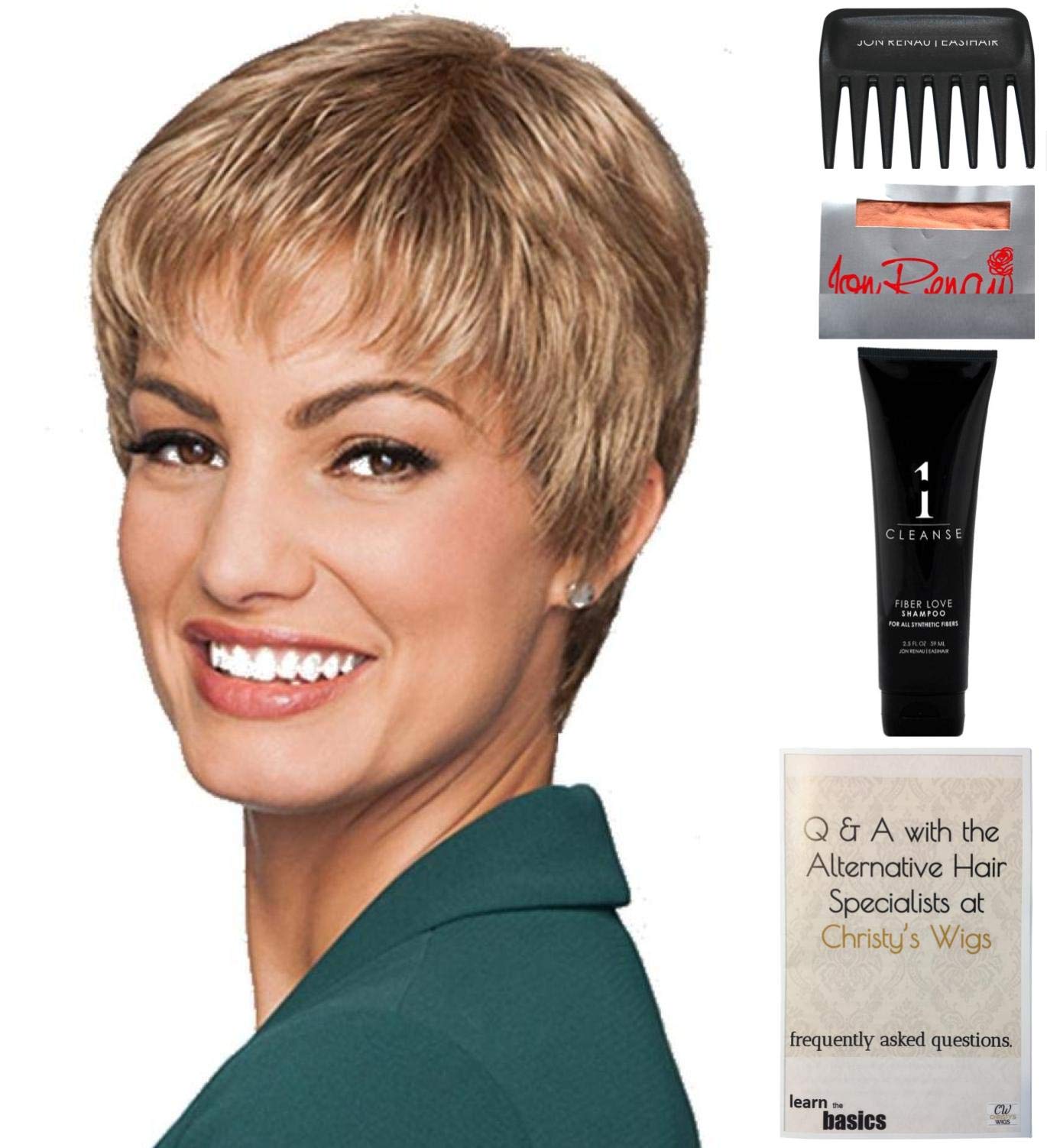 Gabor Pixie Perfect Petite Cap Bundle - 5 Items Including Wig Shampoo, Cap & Comb | Color 10-12 | Perfect for Travel & Wig Maintenance