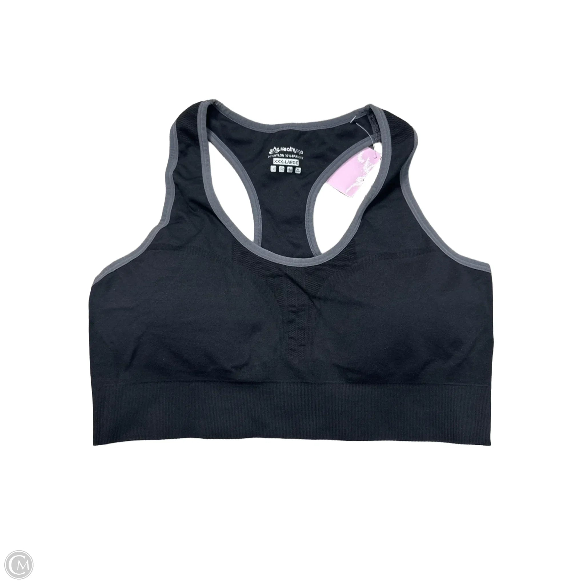 Healthy Yoga Plus Size Athletic Sports Bra - 3X Black for Women | High Support Workout, Running, Yoga & Gym