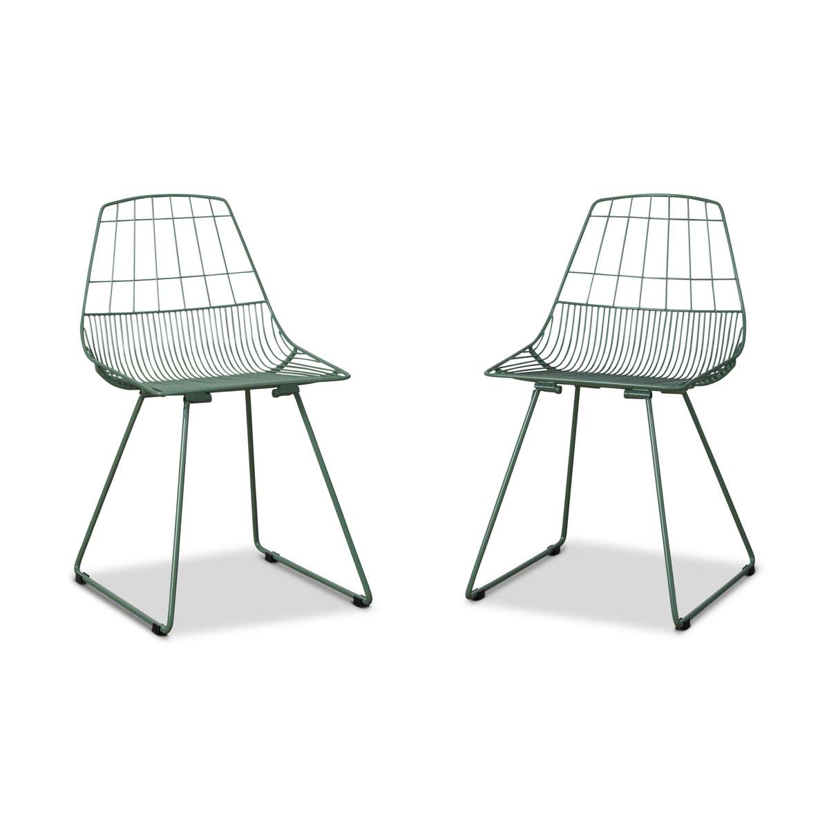 Hunter Outdoor Dining Chairs Set of 2 - Water-Resistant Forest Green Patio Furniture for Garden, Deck, Poolside & Backyard Dining