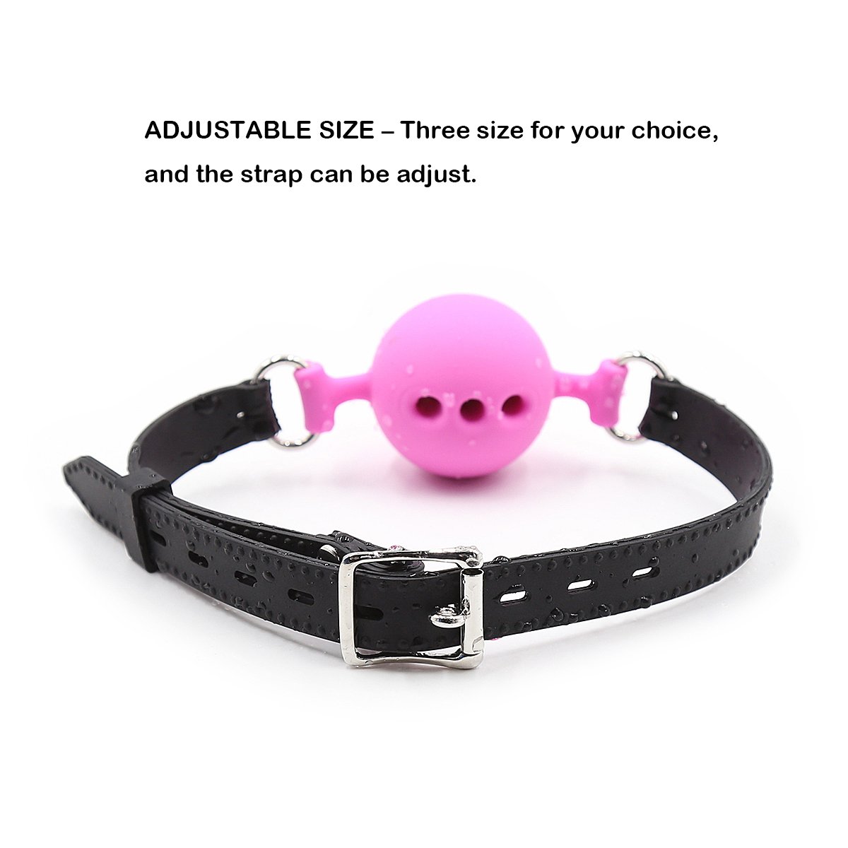 Premium Silicone Breathable Ball Gag for Adults - BDSM Bondage Restraint, Safe Sex Toy (Pink & Black, 1.7 Inch Ball) - Perfect for Role Play, Sensory Deprivation & Spicing Up Your Intimate Moments