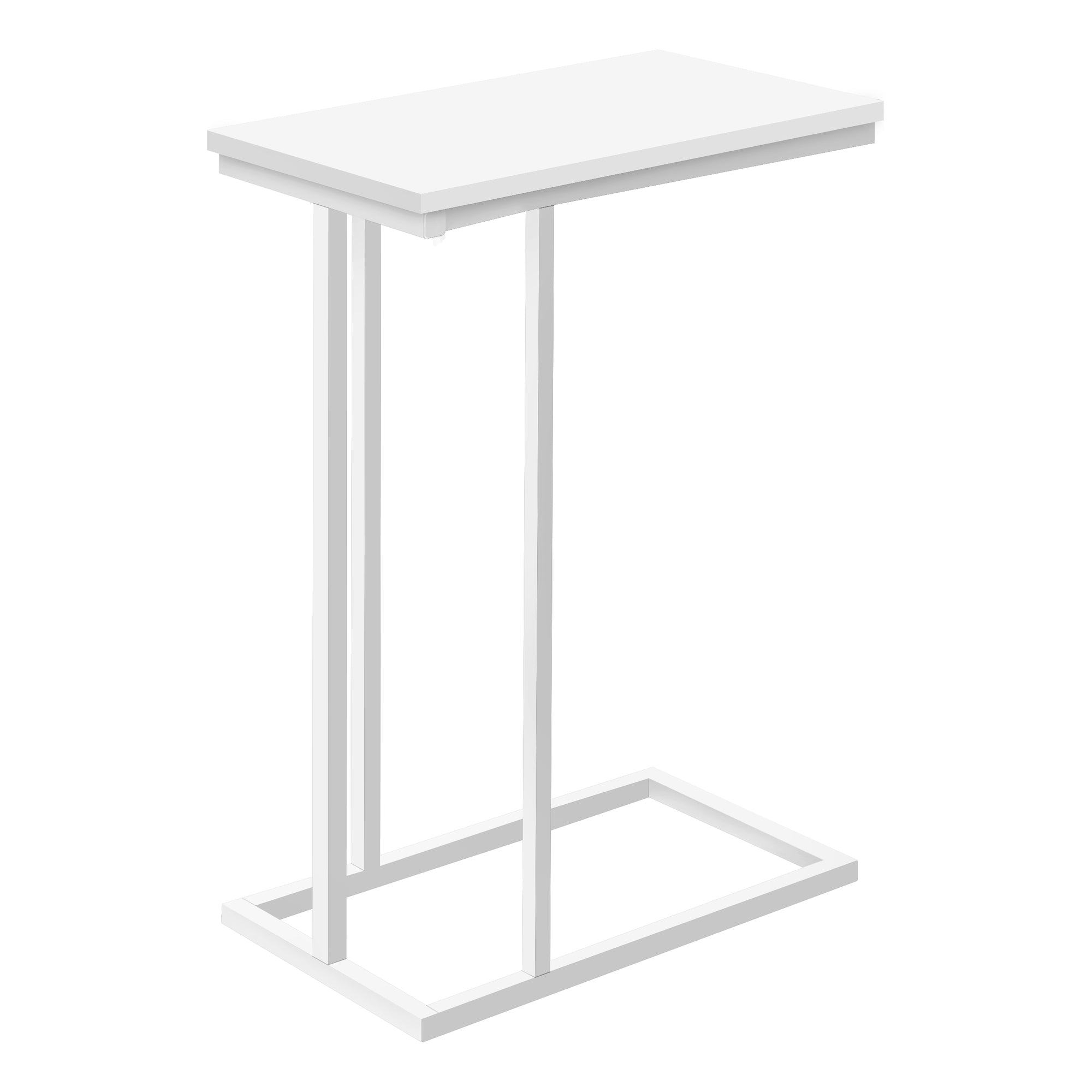 Modern White Metal Accent Table - 25 Inch Height for Living Room, Bedroom, or Entryway Decor