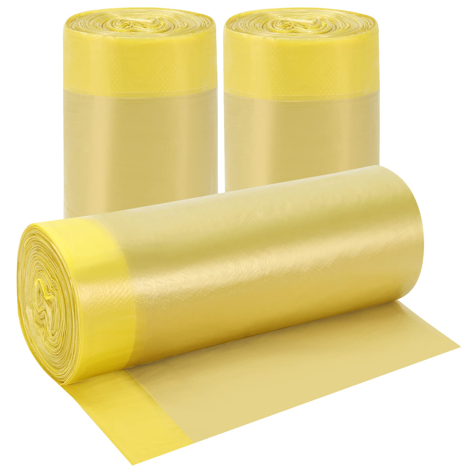 3 Rolls (60 Counts) HDY 4 Gallon Thickened Drawstring Trash Bags - Small Garbage Bags for Kitchen, Bathroom, Bedroom, Home & Office Trash Cans | Leak-Proof & Odor Control | Perfect for Daily Waste Disposal & Small Spaces (Golden)