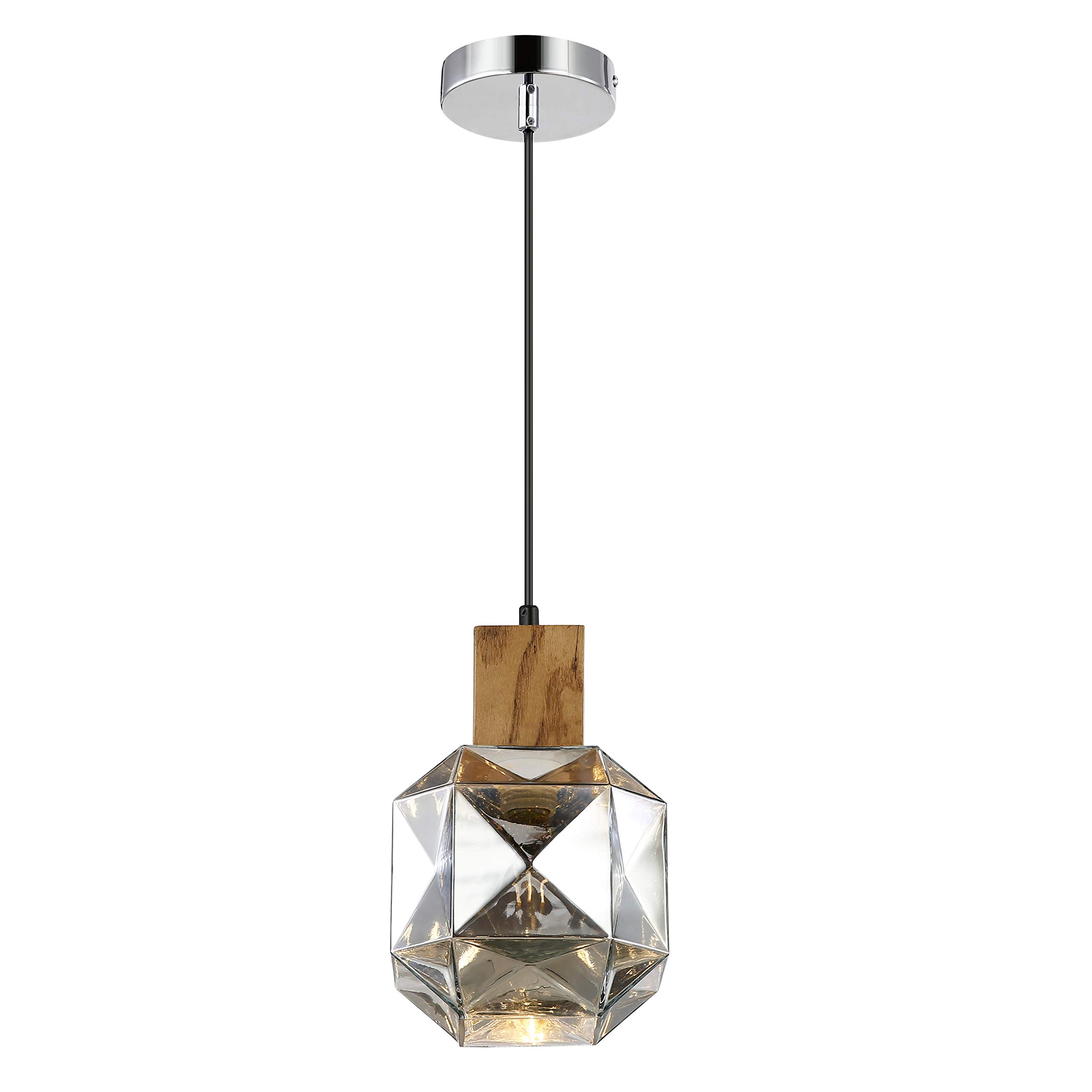 LS-C396-CH Cassis Pendant Light in Chrome Finish - Modern Hanging Fixture for Dining Room, Kitchen Island & Bedroom Lighting