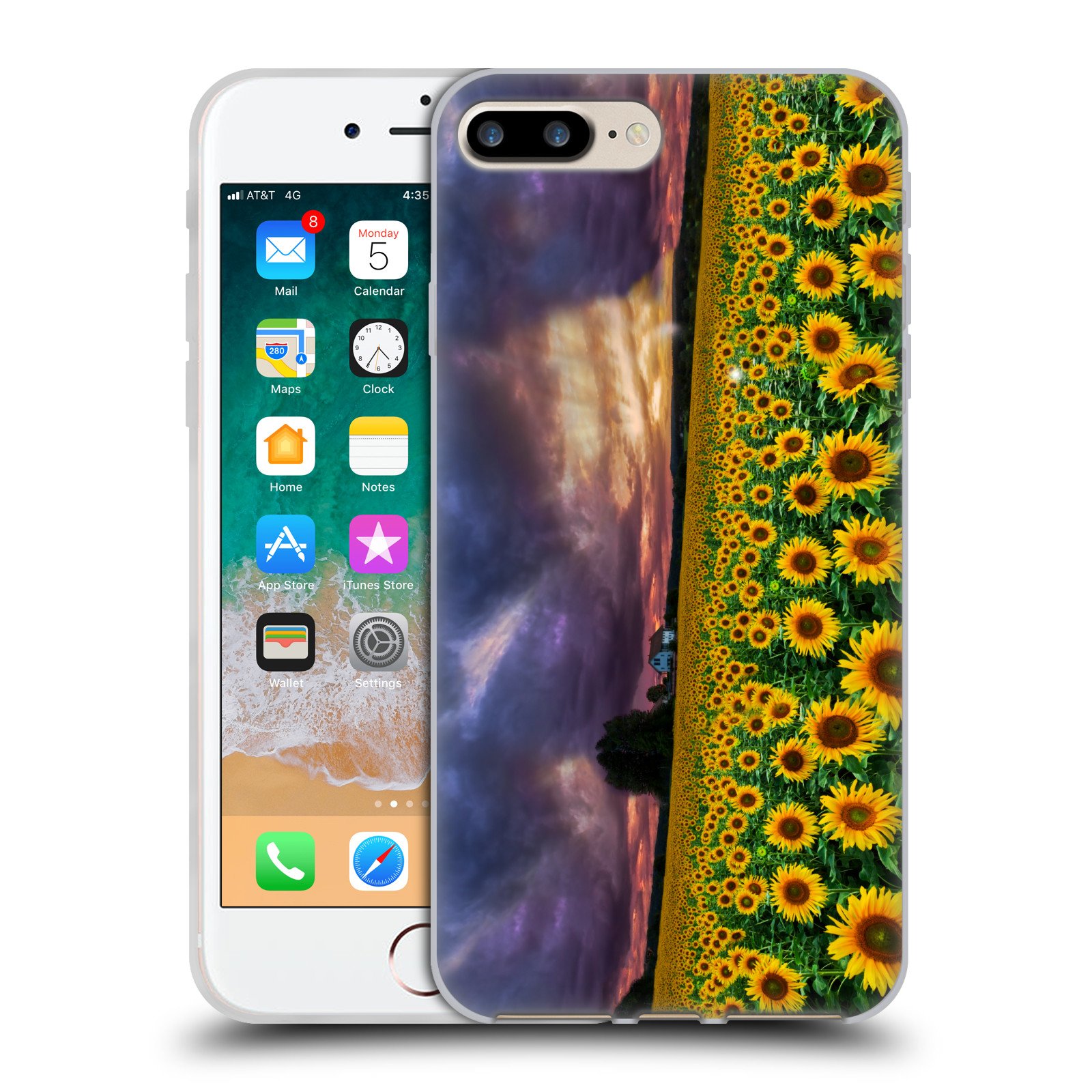 Officially Licensed Celebrate Life Floral iPhone 7 Plus/8 Plus Case - Soft Gel Phone Cover with Stormy Sunrise Design | Perfect for Everyday Use, Gift Giving & Showcasing Your Style