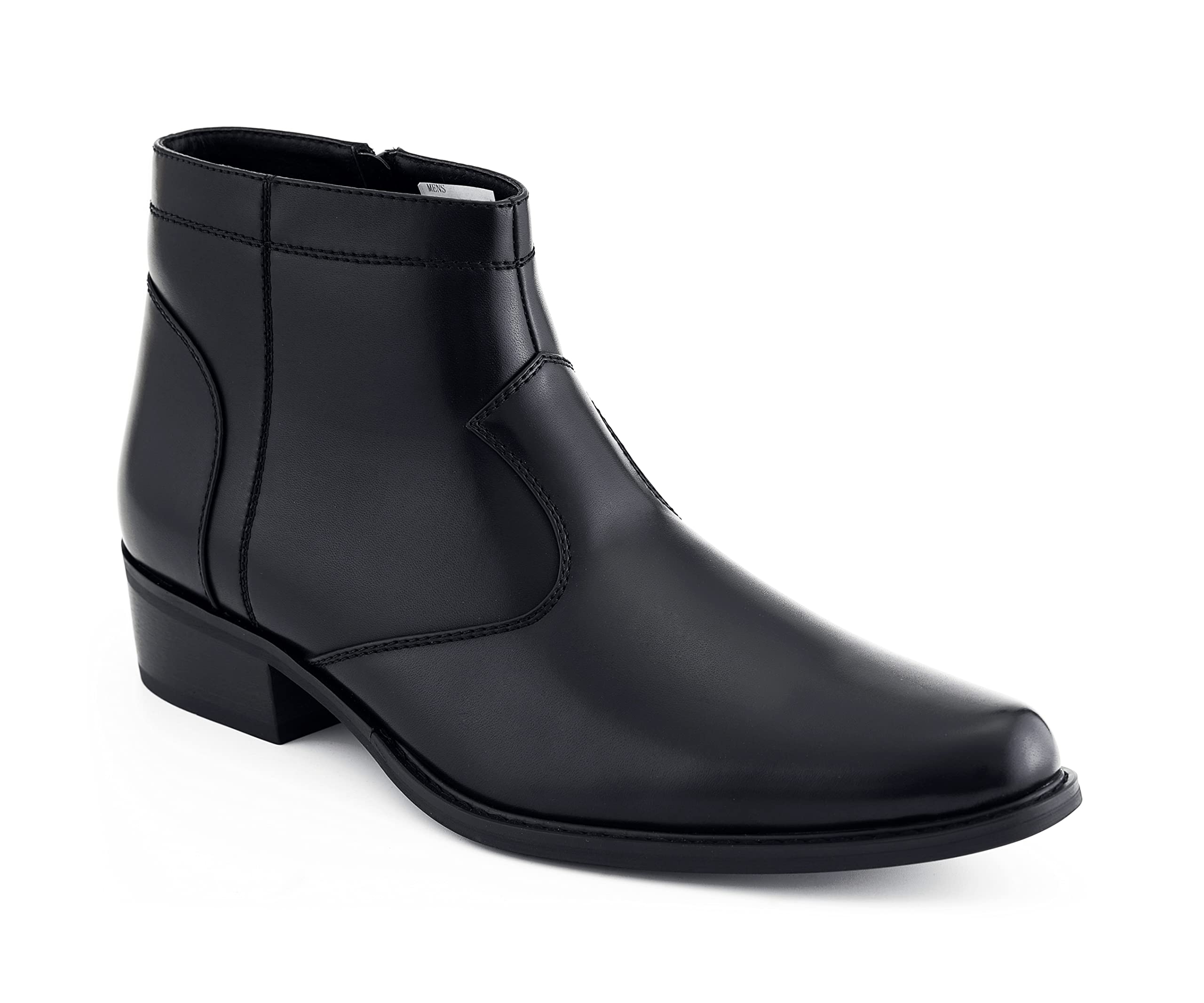 Amali Rancho Men's Western Cowboy Boots - Designer Wingtip High Rise Boots in Manmade Leather - Perfect for Rodeo, Country Dancing & Casual Wear