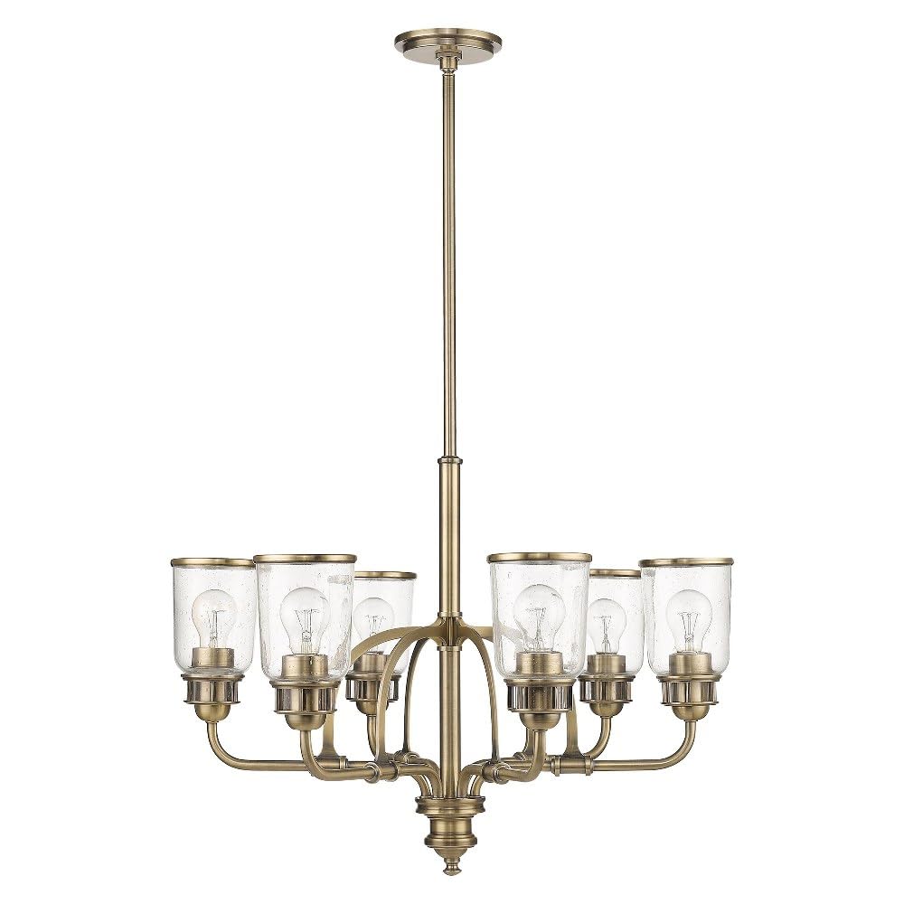 Livex Lighting 40026-04 6-Light Black Chandelier - Modern Crystal Ceiling Light Fixture for Dining Room, Bedroom & Living Room Decor