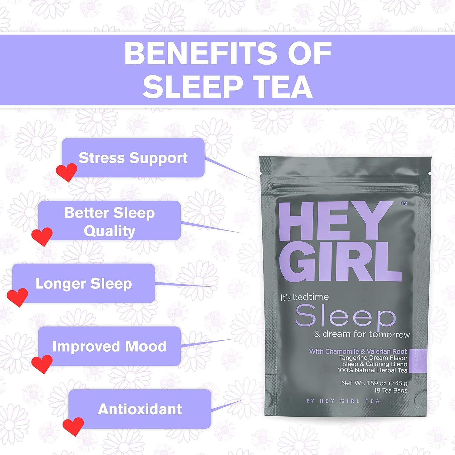 Hey Girl Tea Bundle - Herbal Sleep Tea with Chamomile, Valerian Root & Lemon Balm in Tea Bags + Mint Chocolate Cleanse Tea for Women - Reduces Bloating & Promotes Relaxation | Perfect for Nighttime Routine, Stress Relief & Digestive Wellness